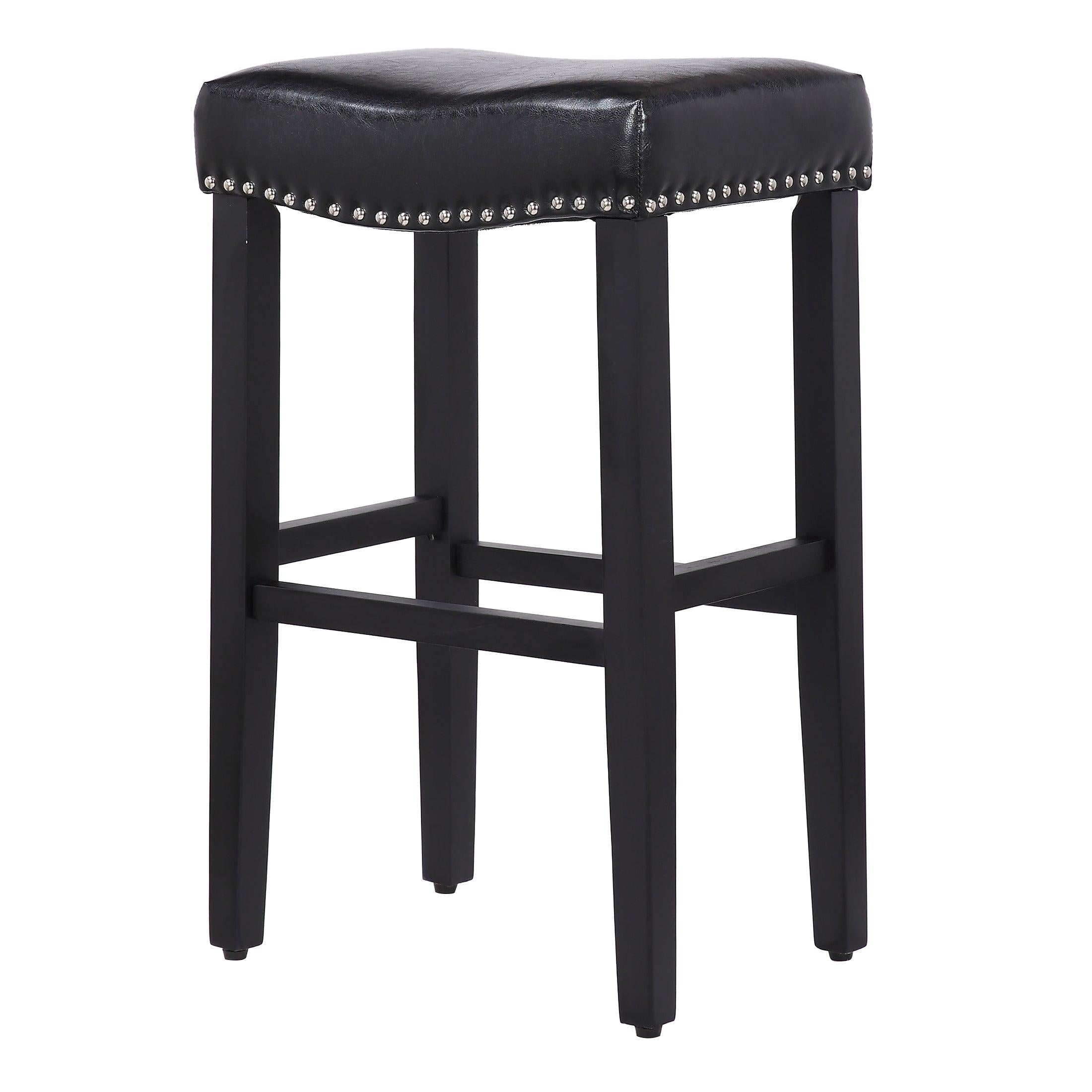 Bulmon 29" inch Upholstered Bar Stool with Nailhead Trim - Costaelm