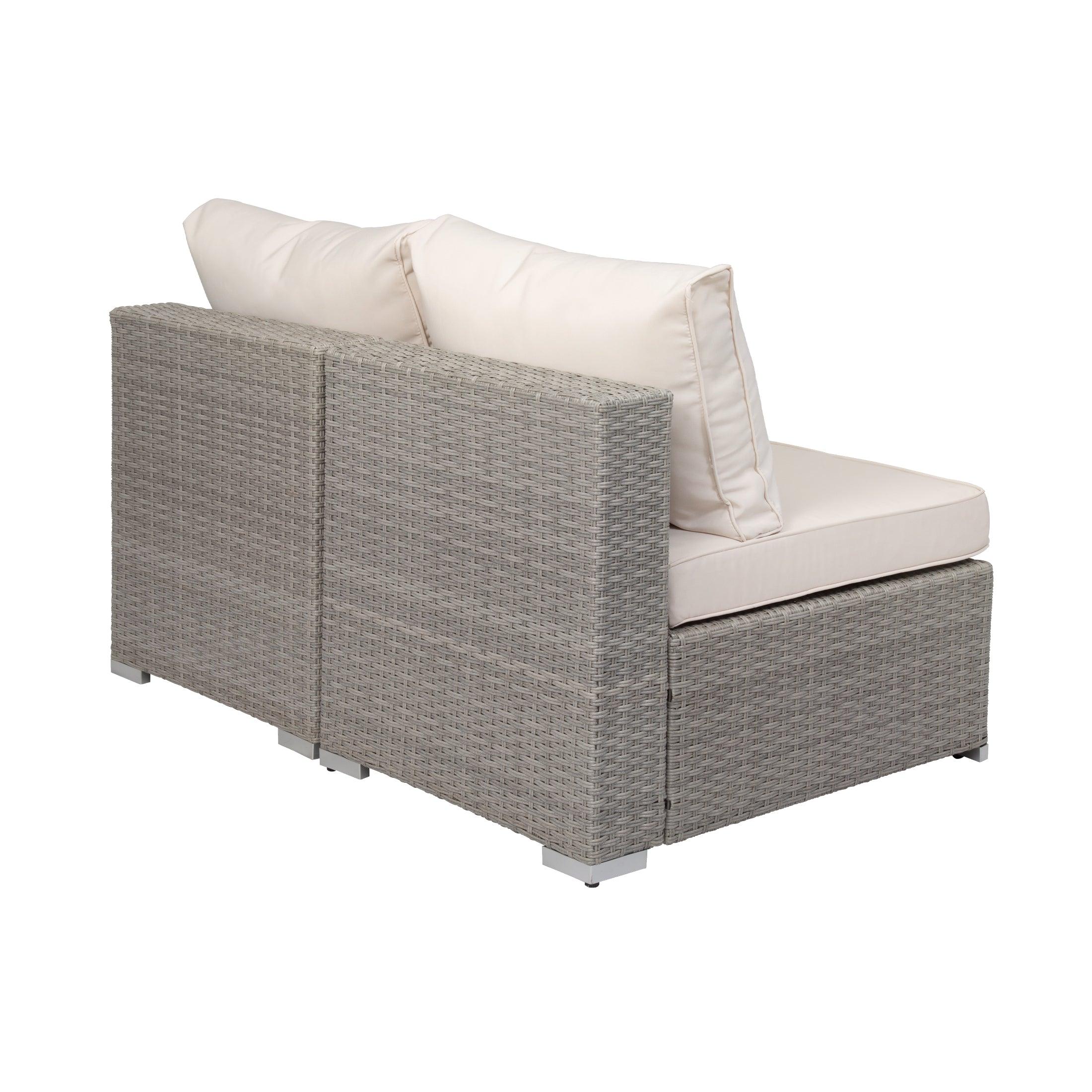 London 2-Piece Outdoor Patio Modular Armless Sofa Gray/Ivory - Costaelm