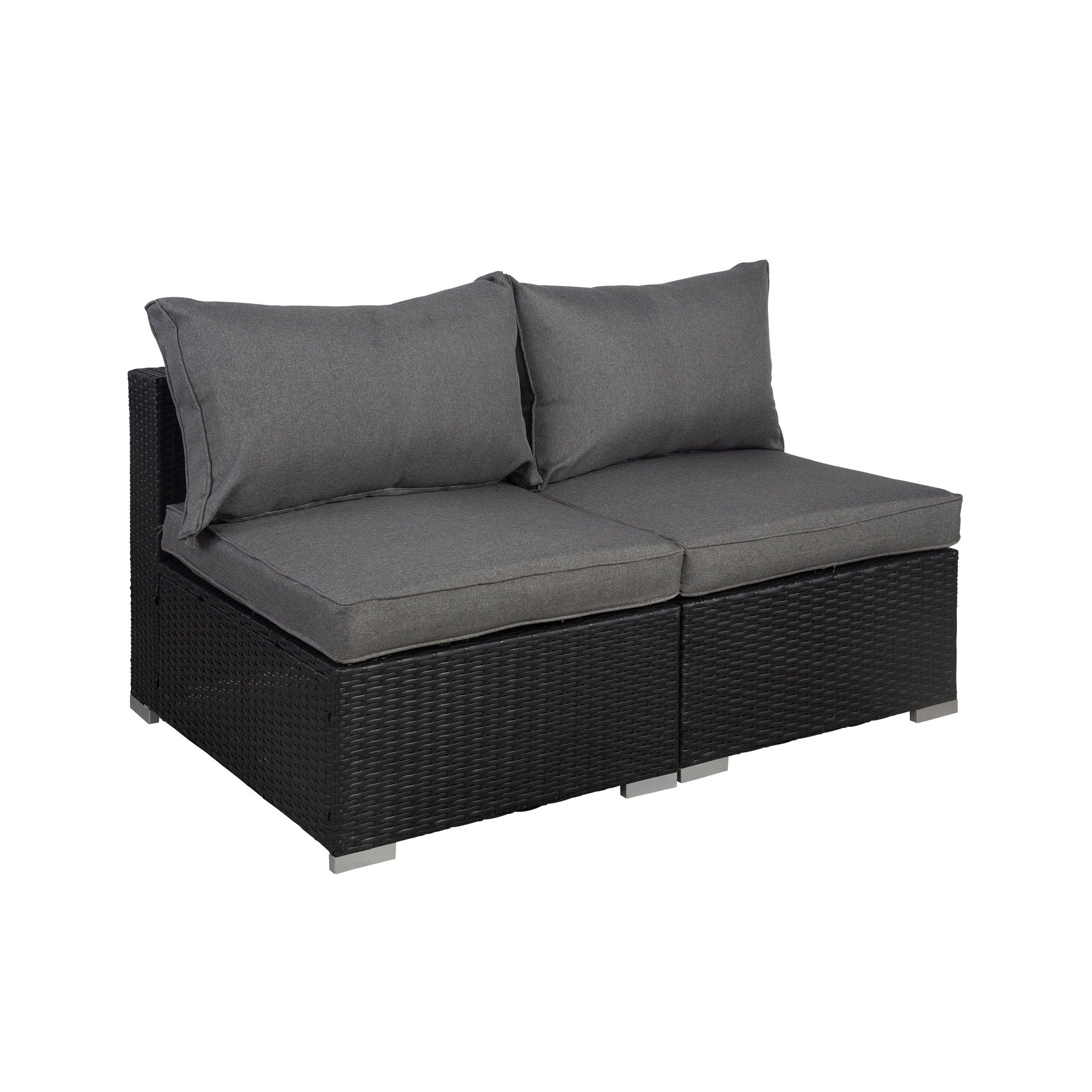 London 5-Piece Outdoor Patio Modular Conversation Sofa Furniture Set Espresso/Gray - Costaelm