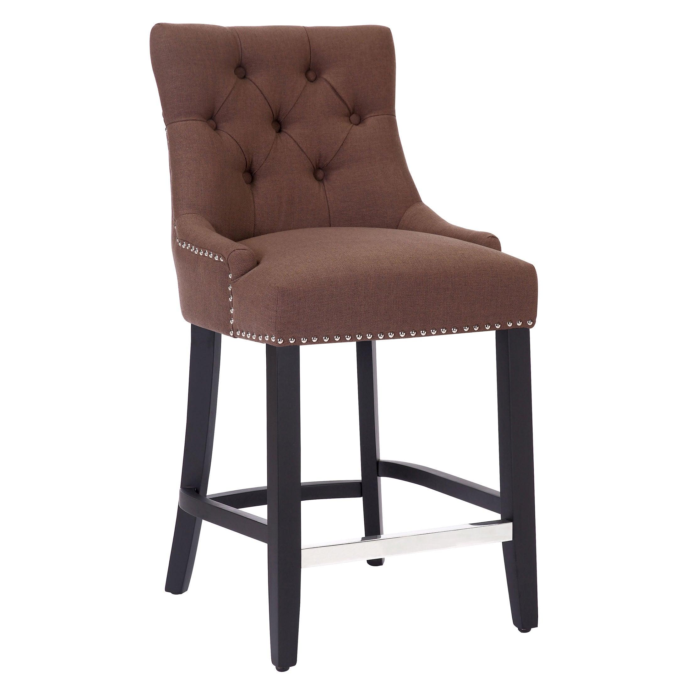 Bellmount 24" Upholstered Tufted Wingback Counter Stool - Costaelm