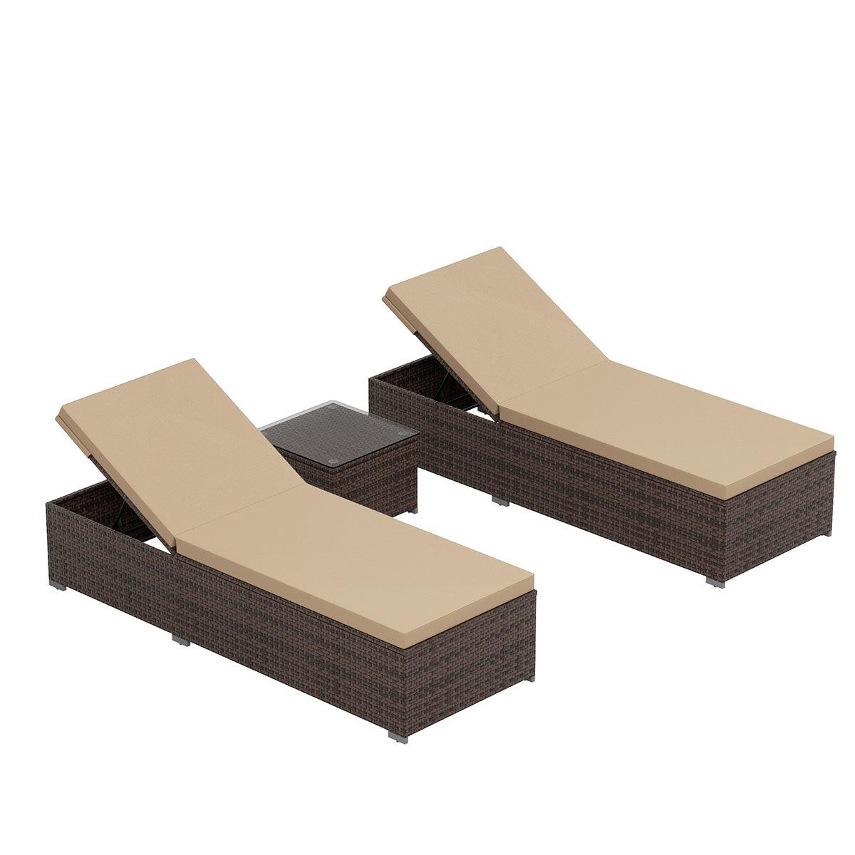 Magnolia Sun Lounger Set With Cushions and Sidetable - Costaelm