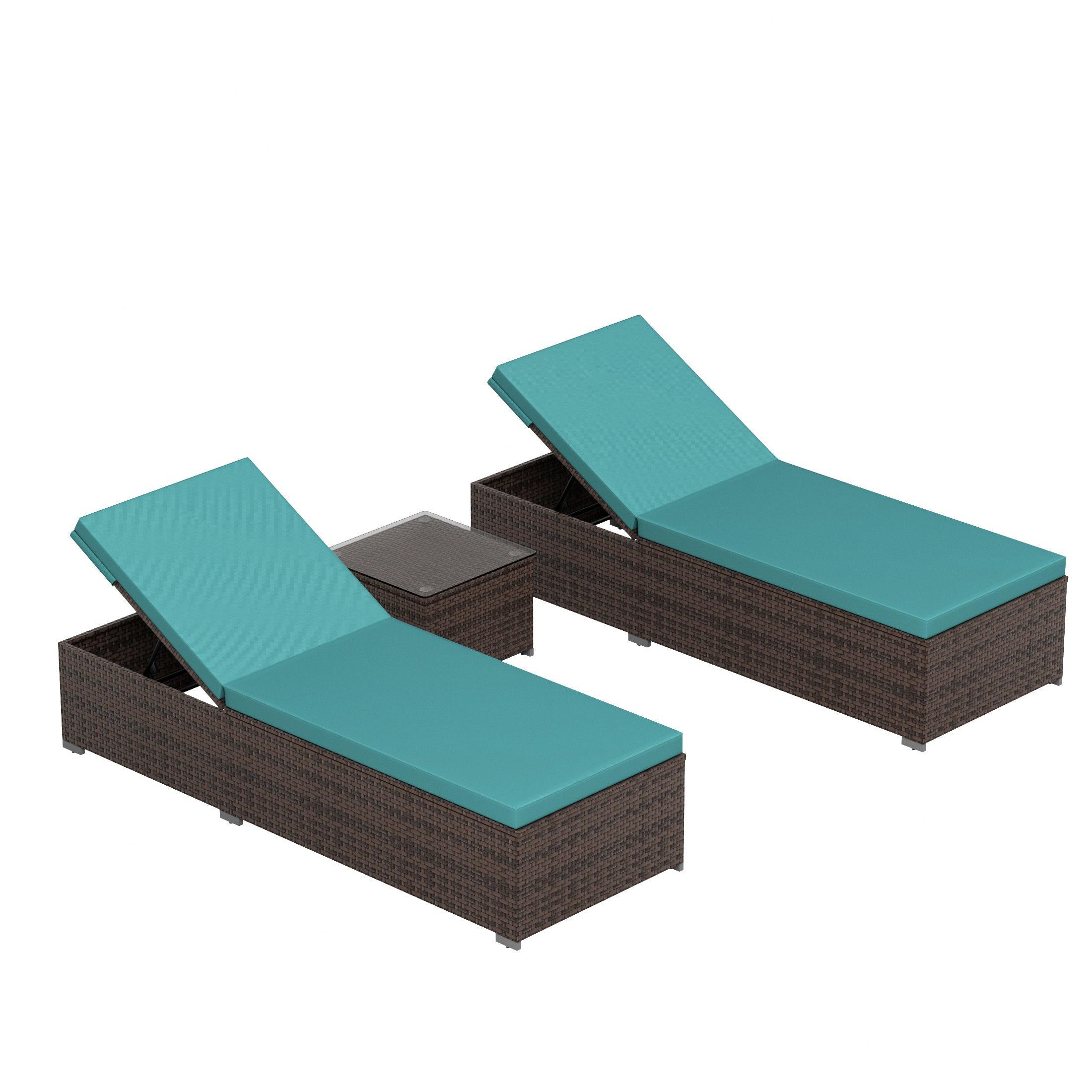 Magnolia Sun Lounger Set With Cushions and Sidetable - Costaelm