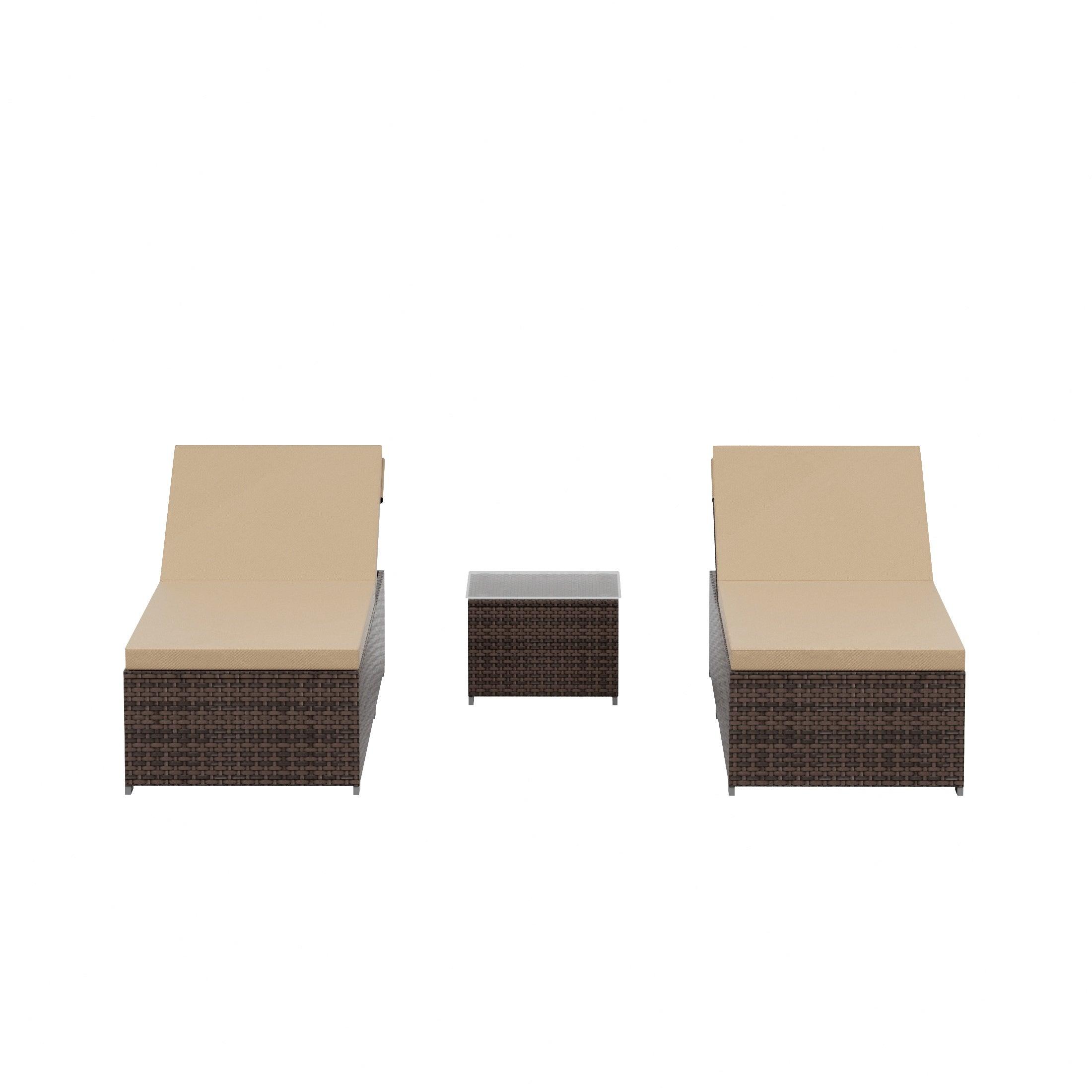 Magnolia Sun Lounger Set With Cushions and Sidetable - Costaelm