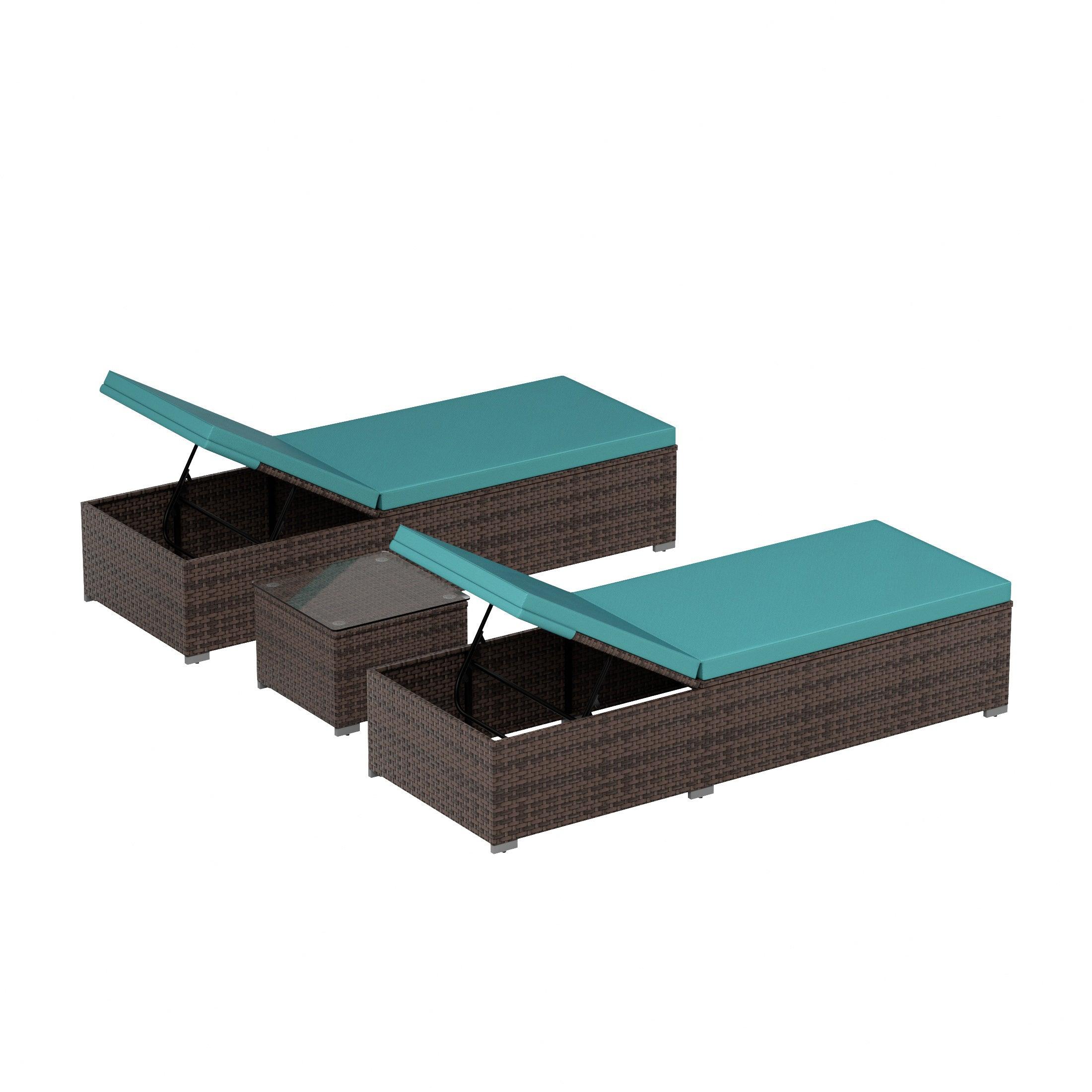 Magnolia Sun Lounger Set With Cushions and Sidetable - Costaelm