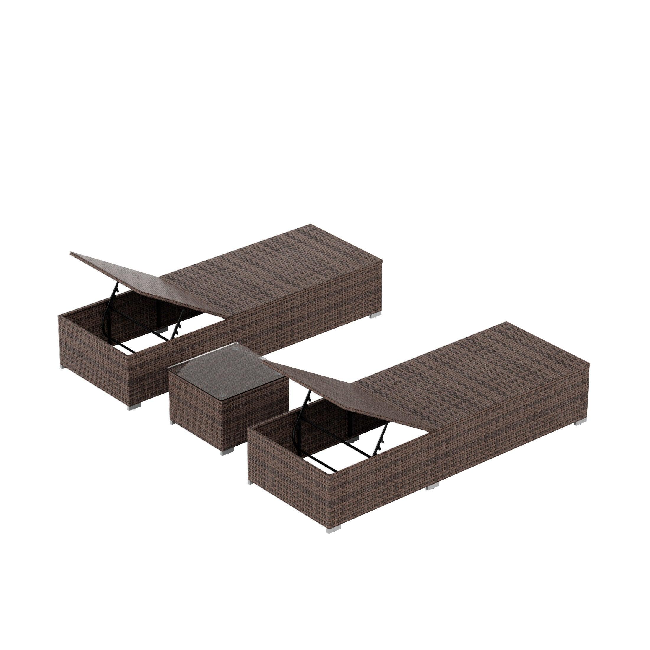 Magnolia Sun Lounger Set With Cushions and Sidetable - Costaelm