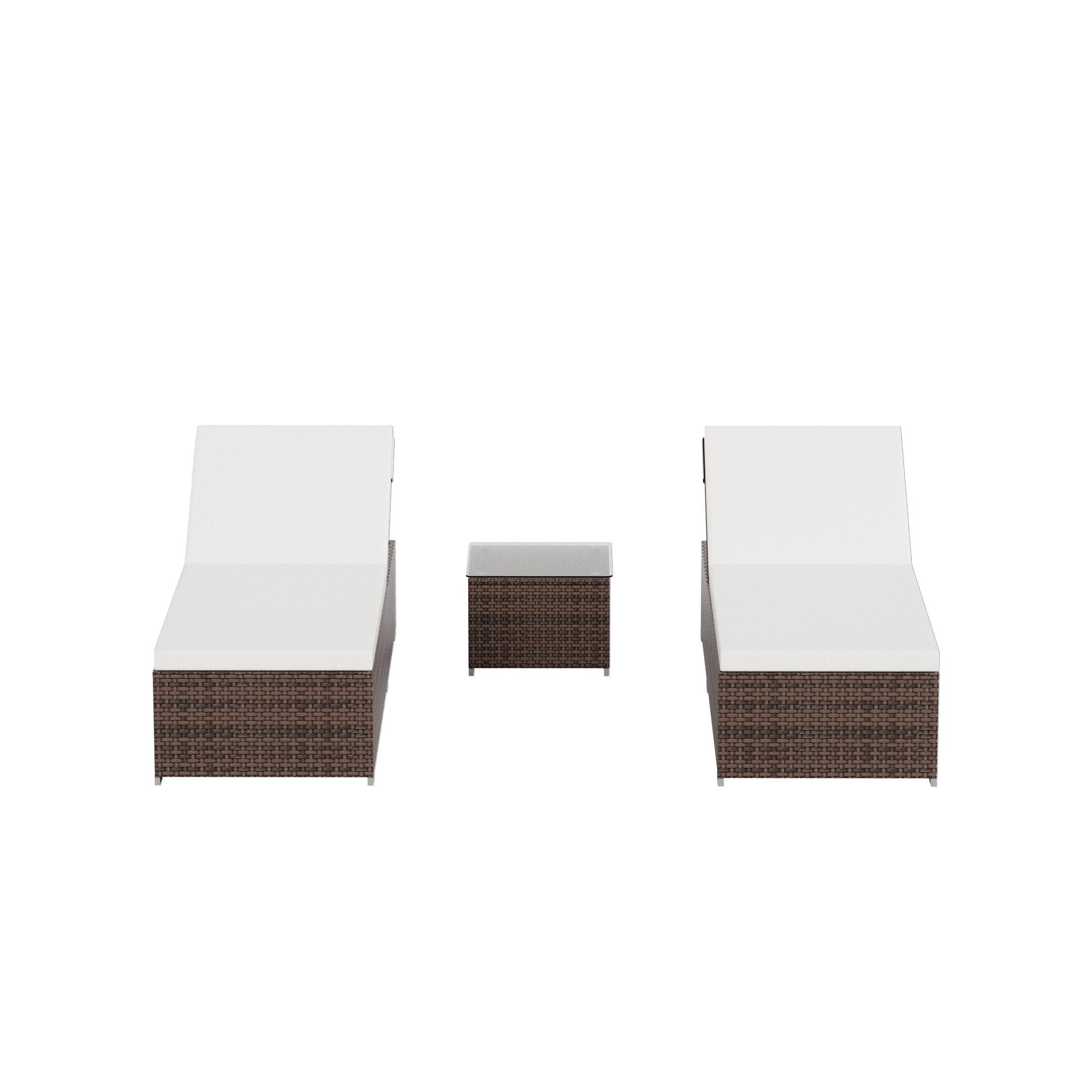 Magnolia Sun Lounger Set With Cushions and Sidetable - Costaelm