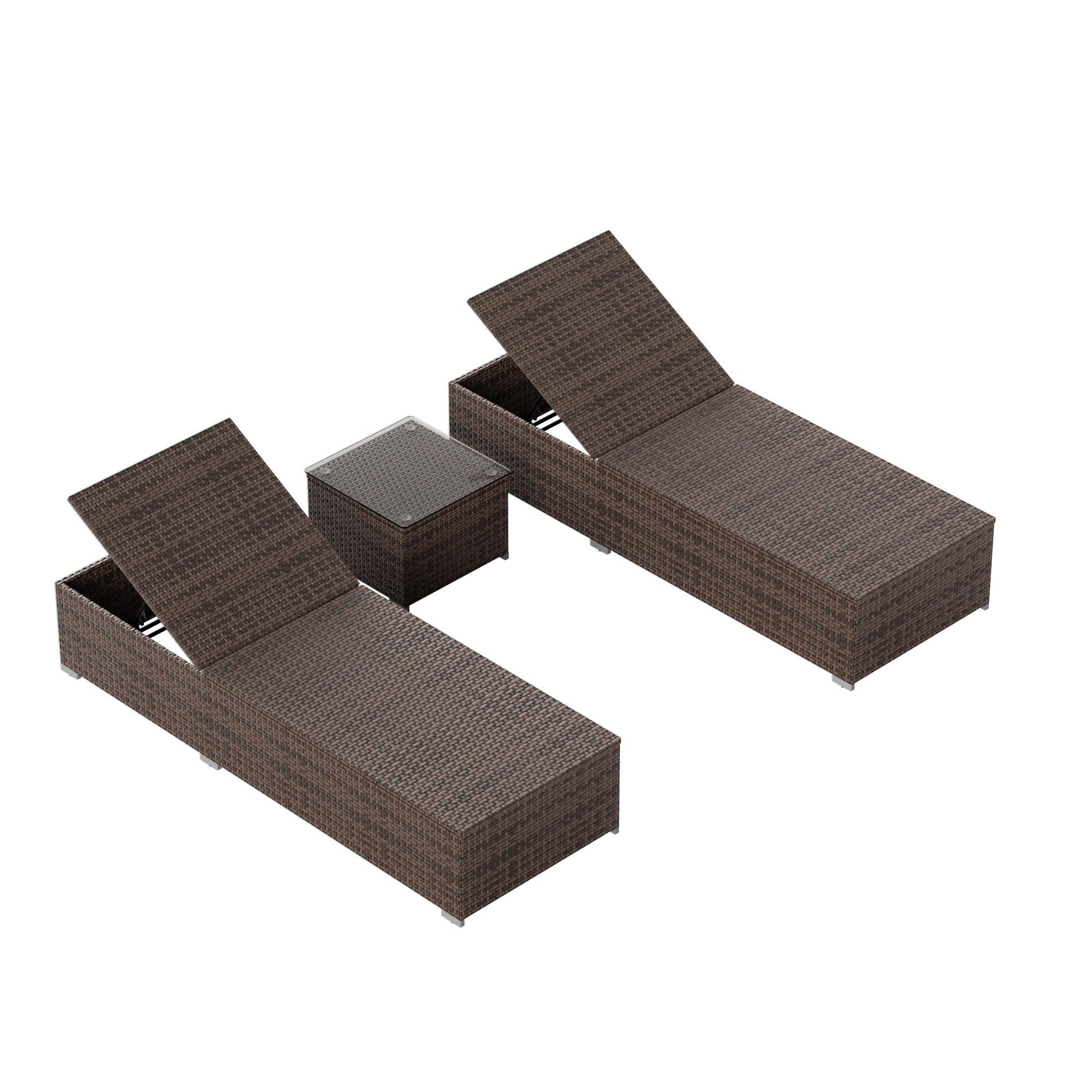 Magnolia Sun Lounger Set With Cushions and Sidetable - Costaelm