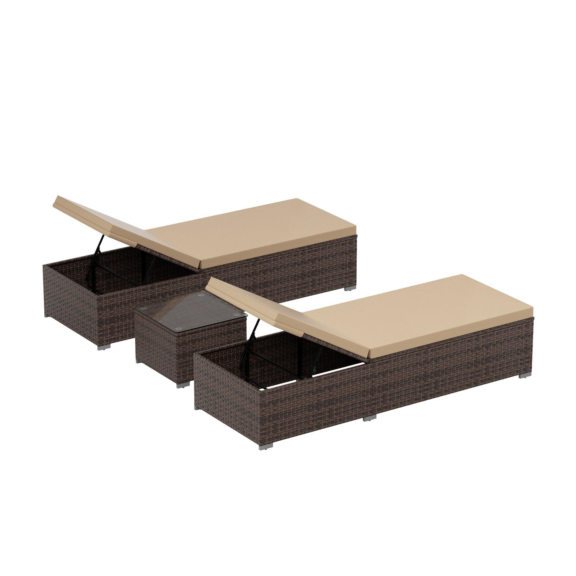 Magnolia Sun Lounger Set With Cushions and Sidetable - Costaelm