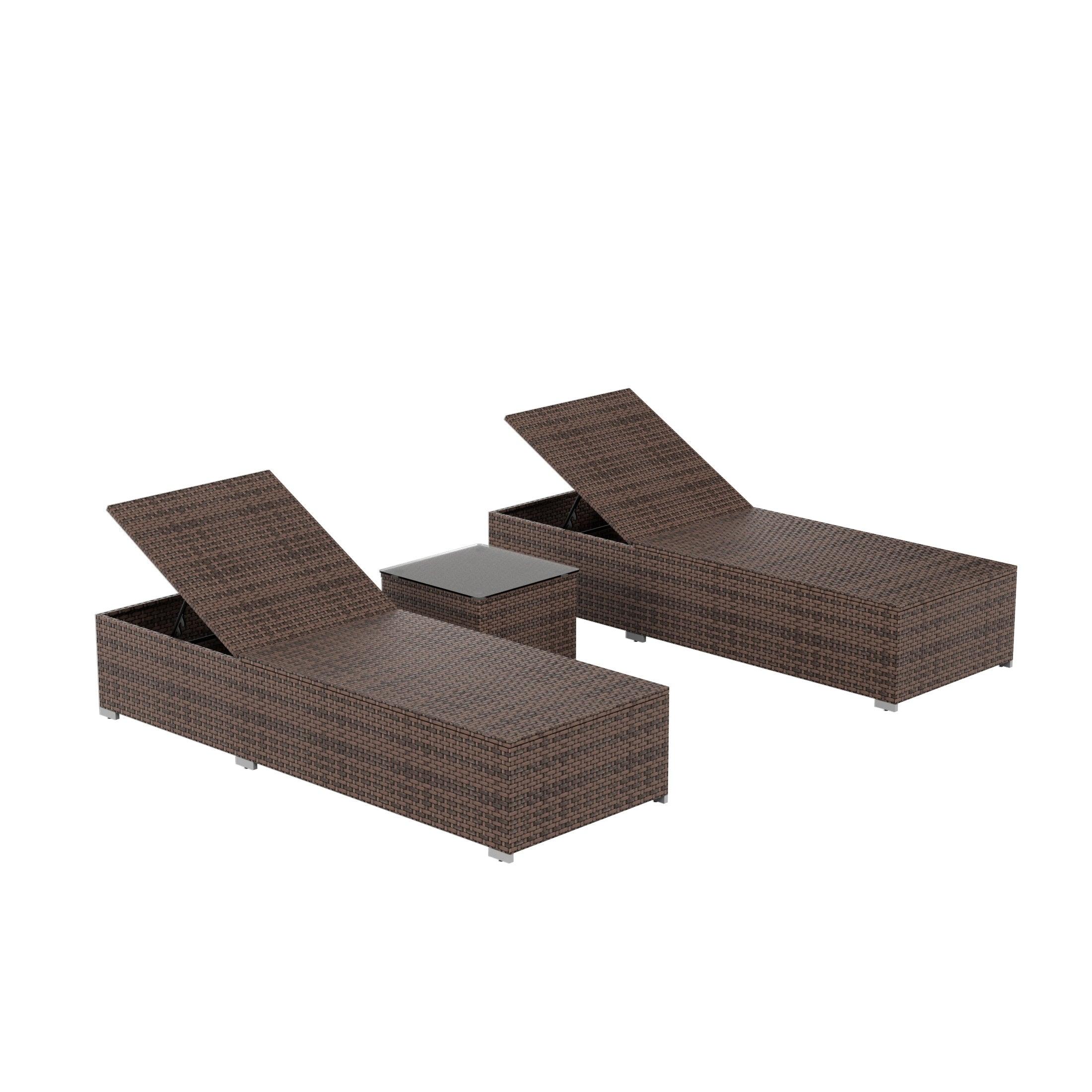 Magnolia Sun Lounger Set With Cushions and Sidetable - Costaelm