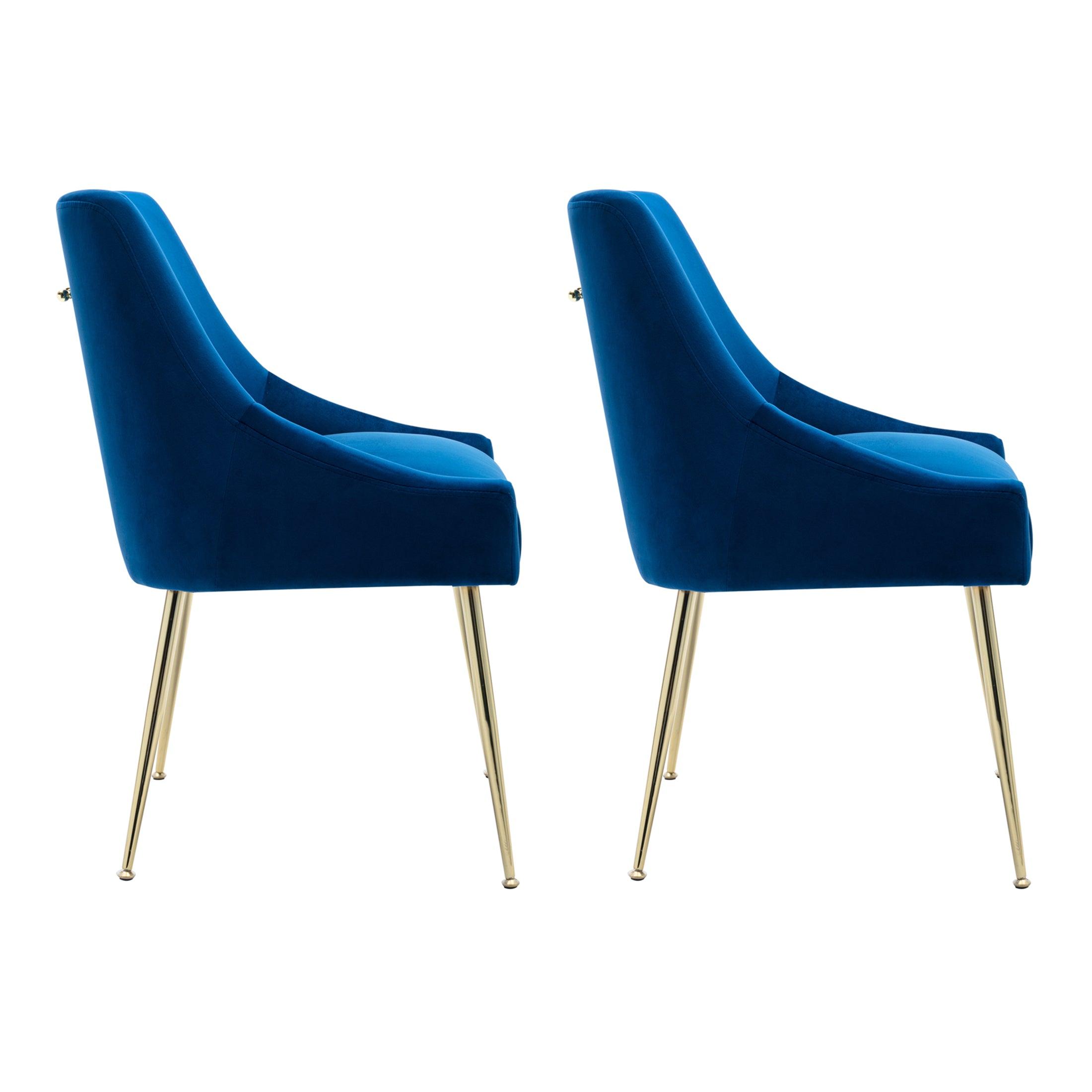 Makala Velvet Accent Chair Mid Century Upholstered (Set of 2) - Costaelm