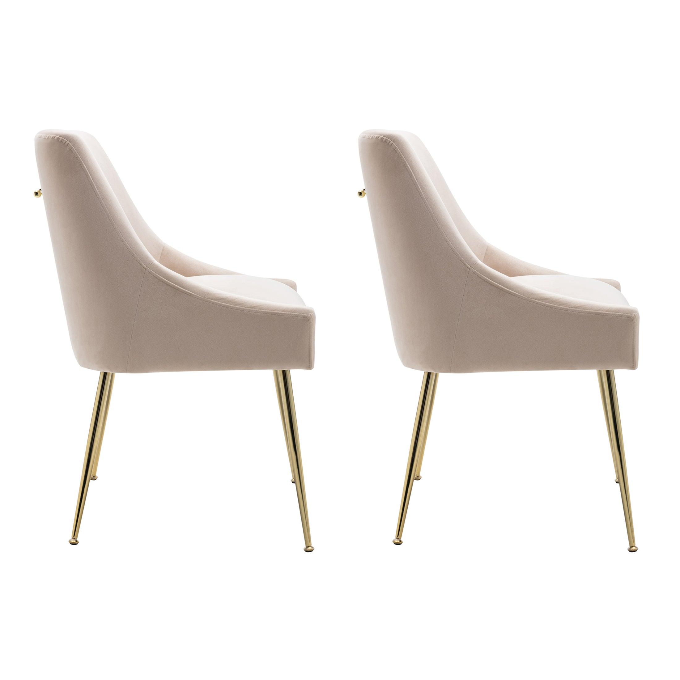 Makala Velvet Accent Chair Mid Century Upholstered (Set of 2) - Costaelm