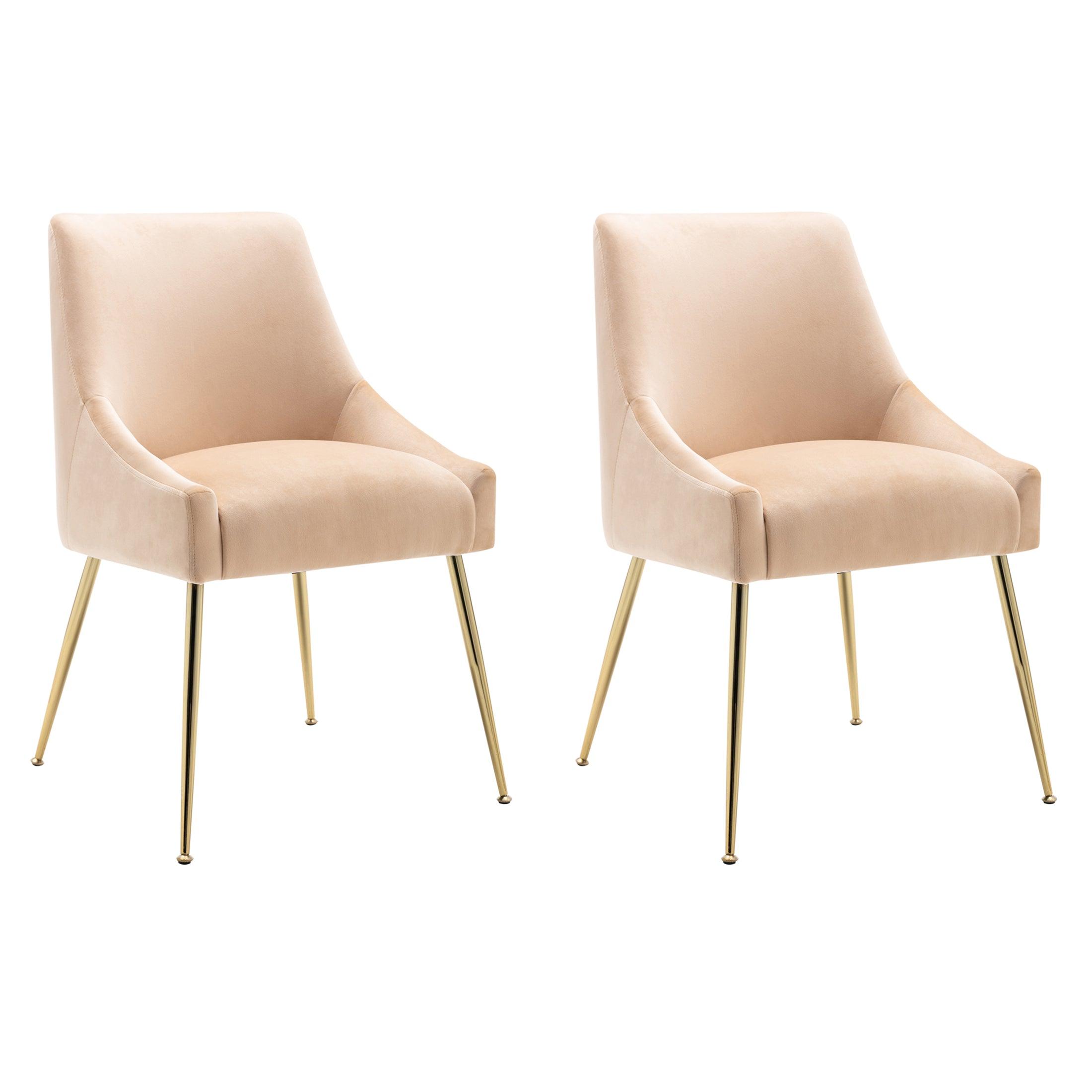 Makala Velvet Accent Chair Mid Century Upholstered (Set of 2) - Costaelm