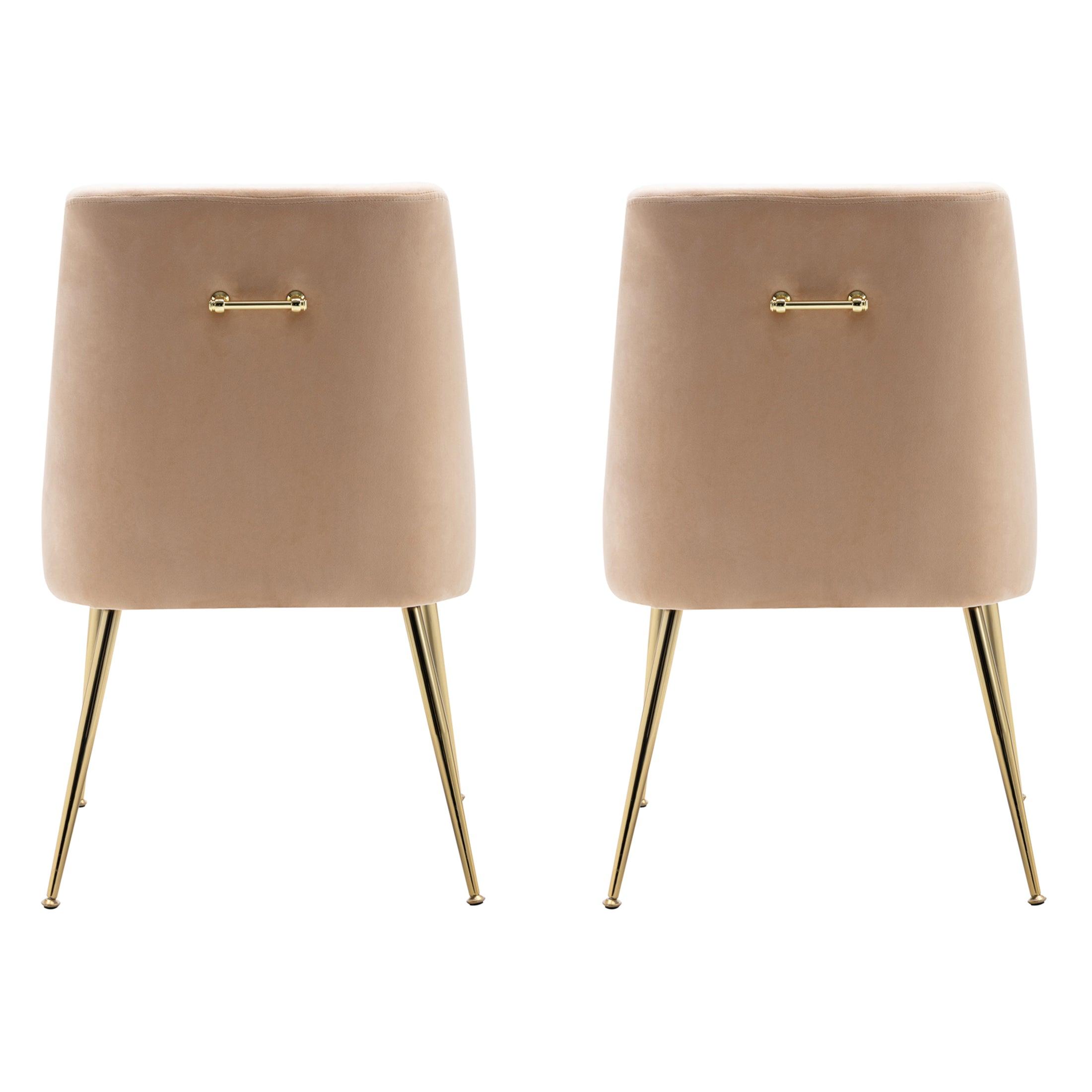 Makala Velvet Accent Chair Mid Century Upholstered (Set of 2) - Costaelm