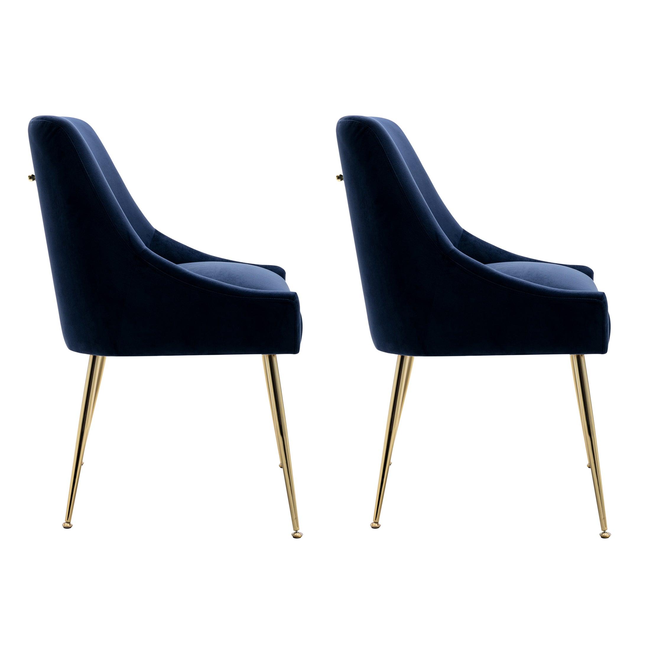 Makala Velvet Accent Chair Mid Century Upholstered (Set of 2) - Costaelm