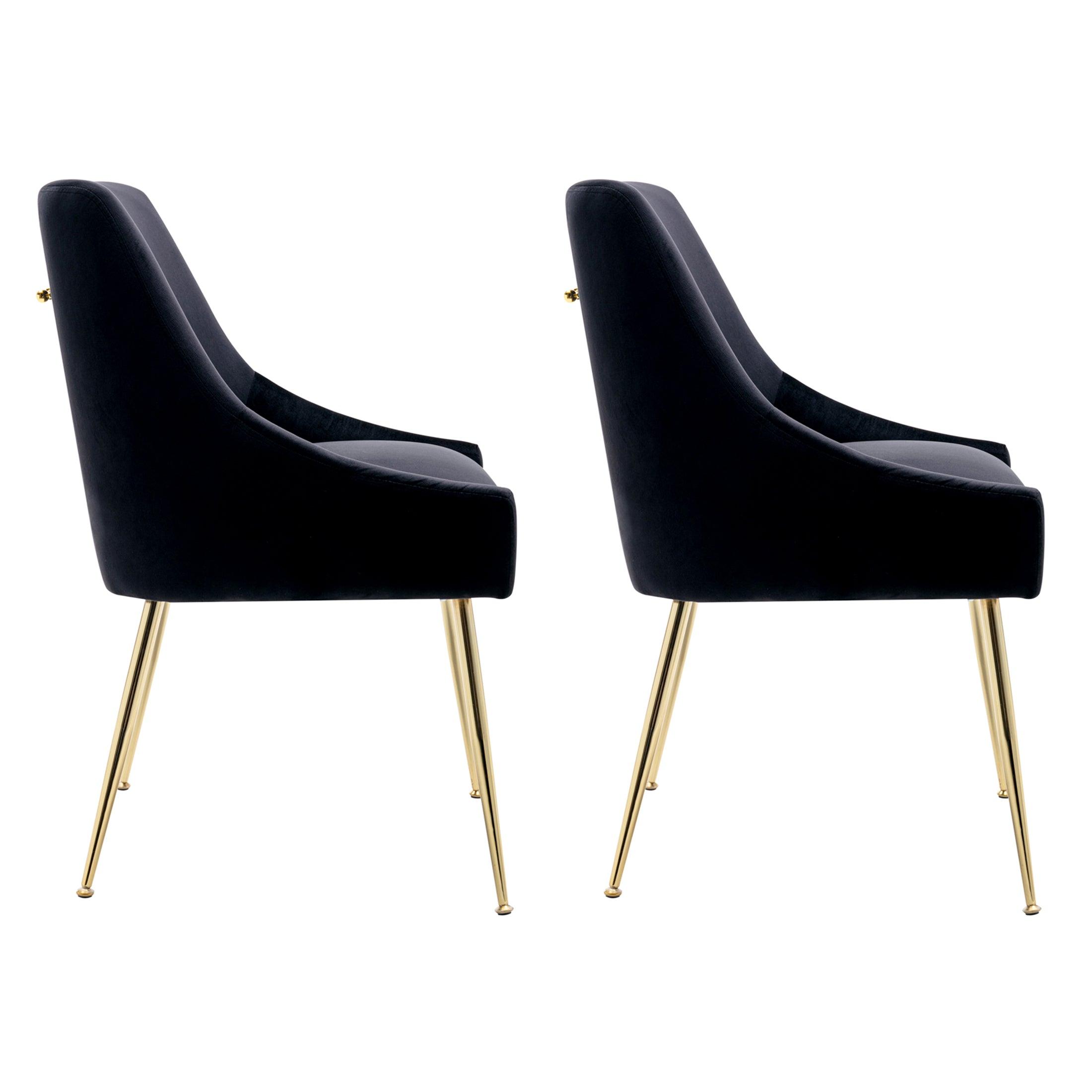 Makala Velvet Accent Chair Mid Century Upholstered (Set of 2) - Costaelm