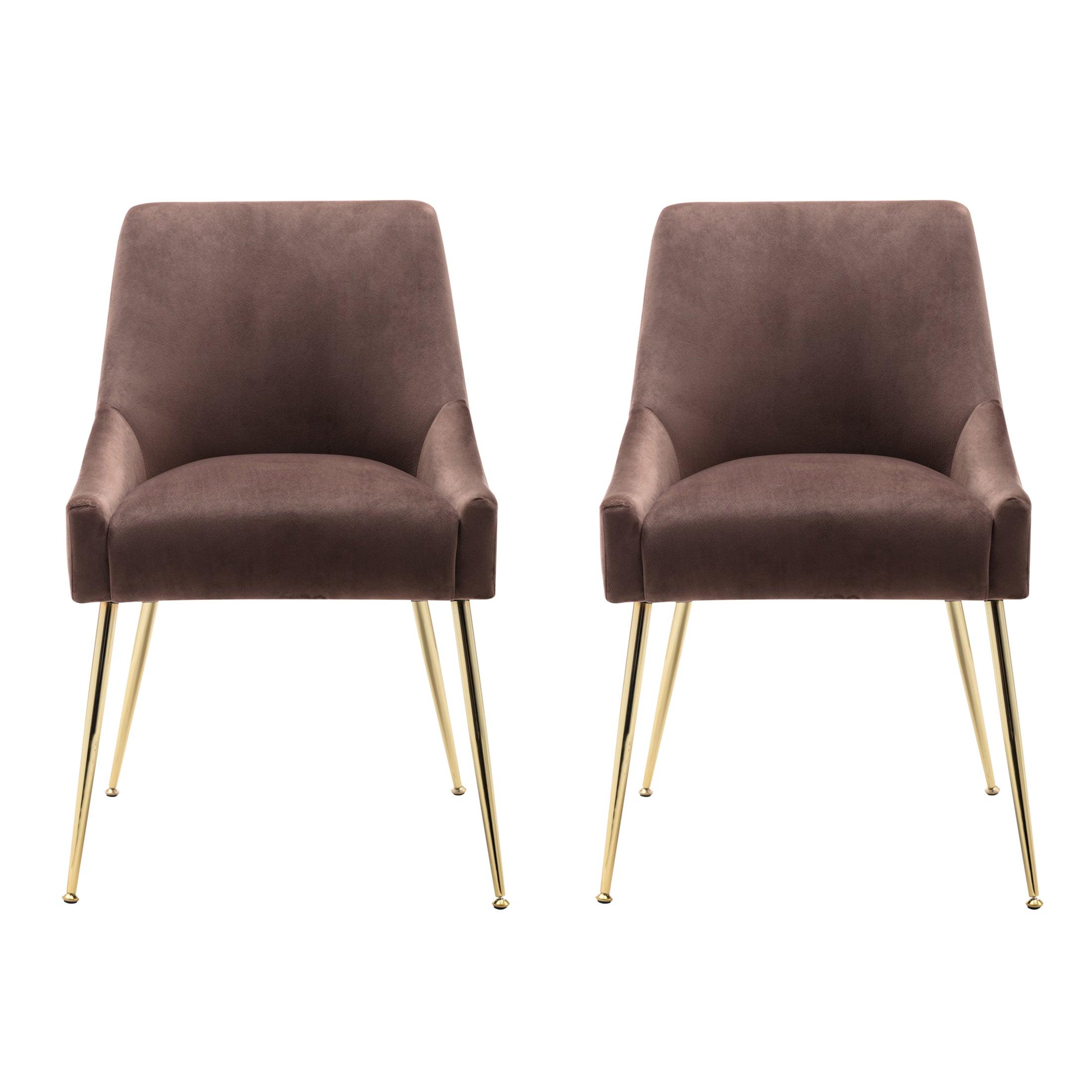 Makala Velvet Accent Chair Mid Century Upholstered (Set of 2) - Costaelm