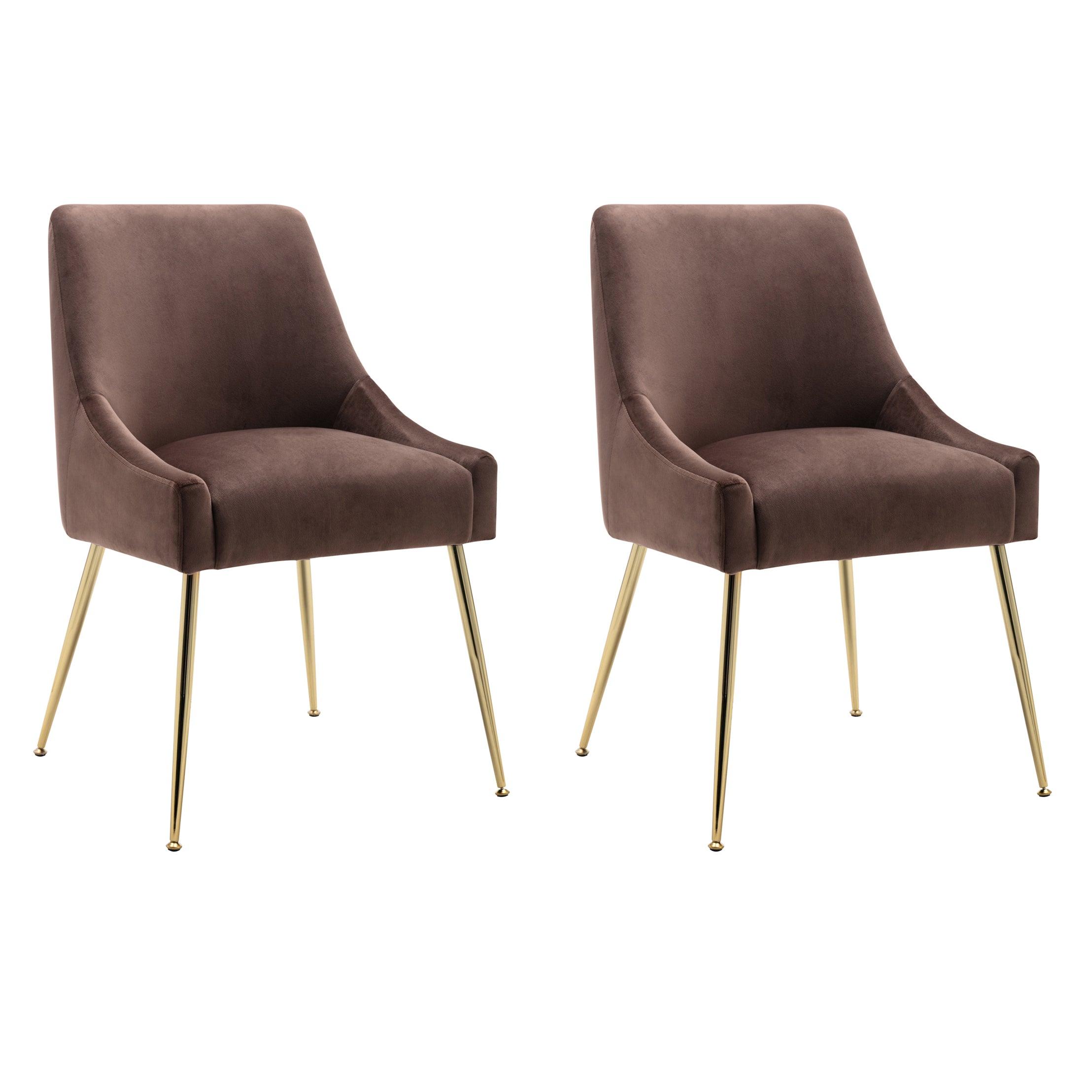 Makala Velvet Accent Chair Mid Century Upholstered (Set of 2) - Costaelm