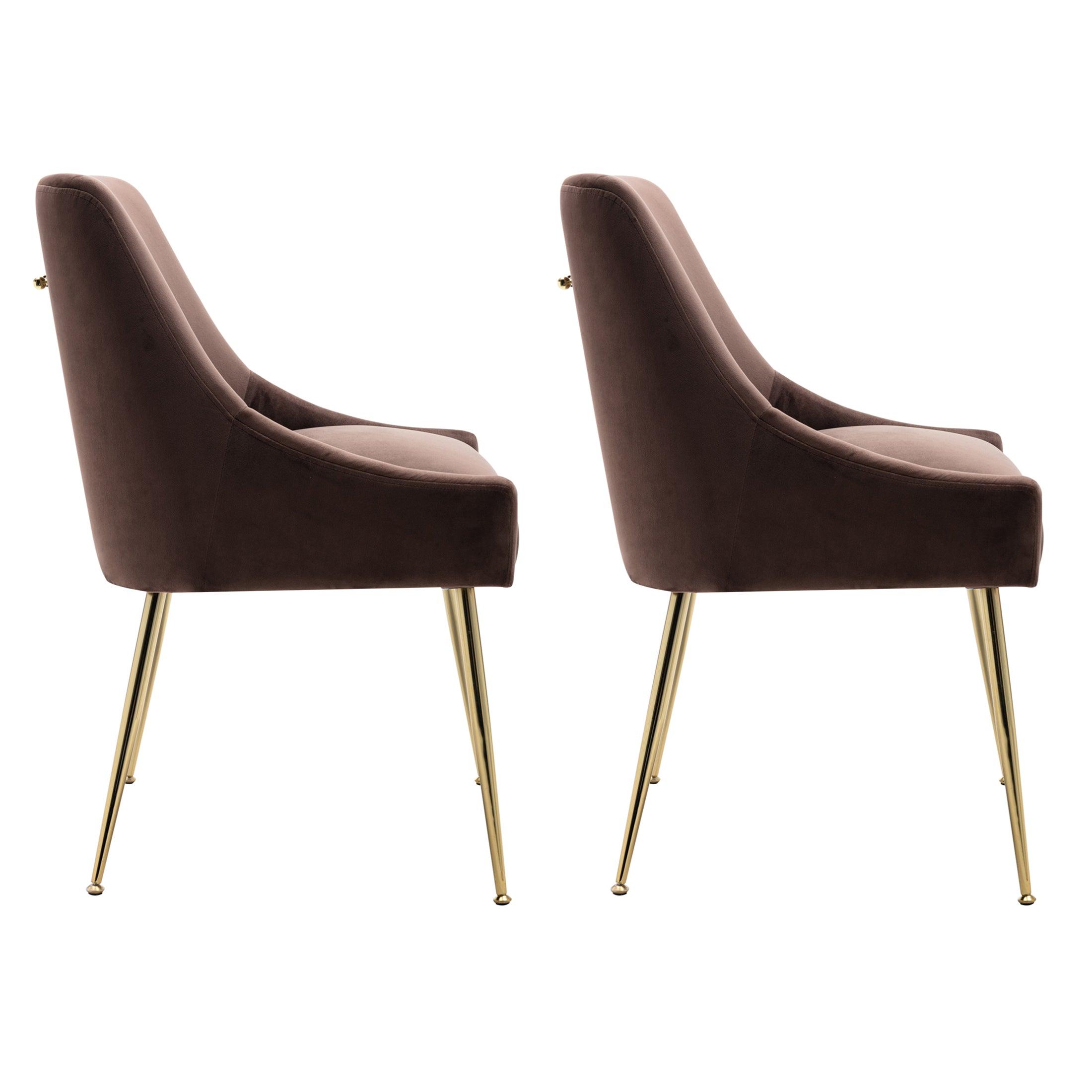 Makala Velvet Accent Chair Mid Century Upholstered (Set of 2) - Costaelm