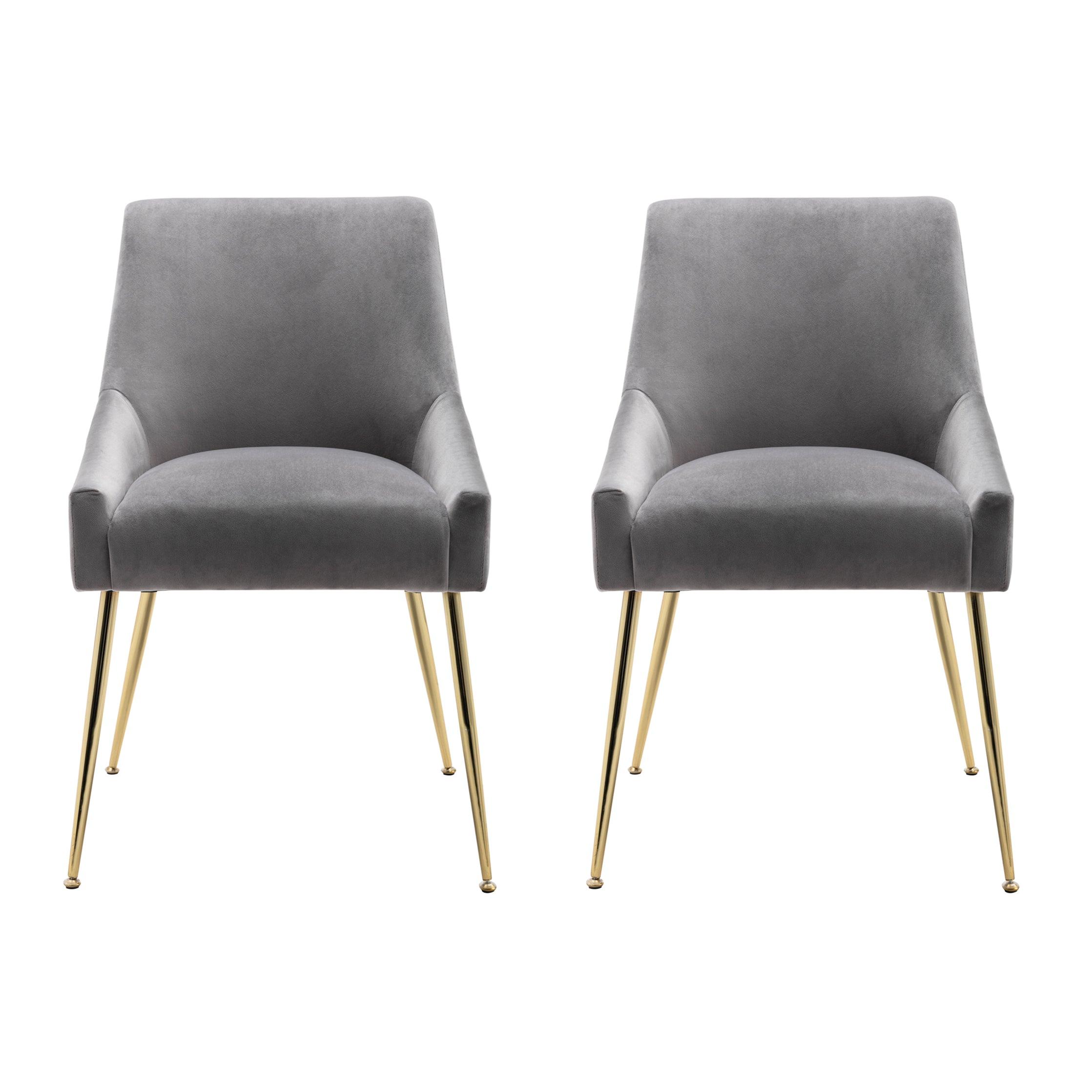 Makala Velvet Accent Chair Mid Century Upholstered (Set of 2) - Costaelm