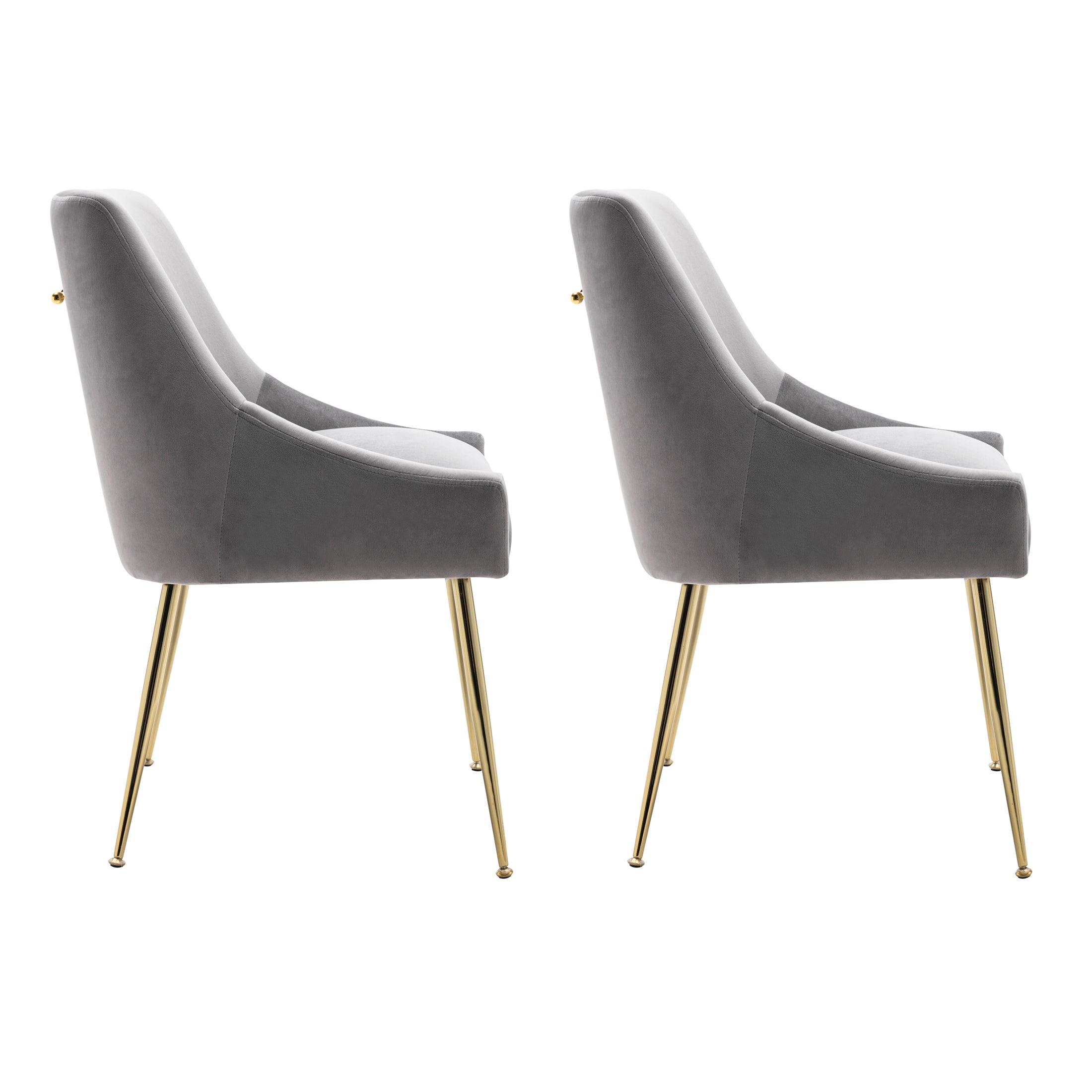 Makala Velvet Accent Chair Mid Century Upholstered (Set of 2) - Costaelm