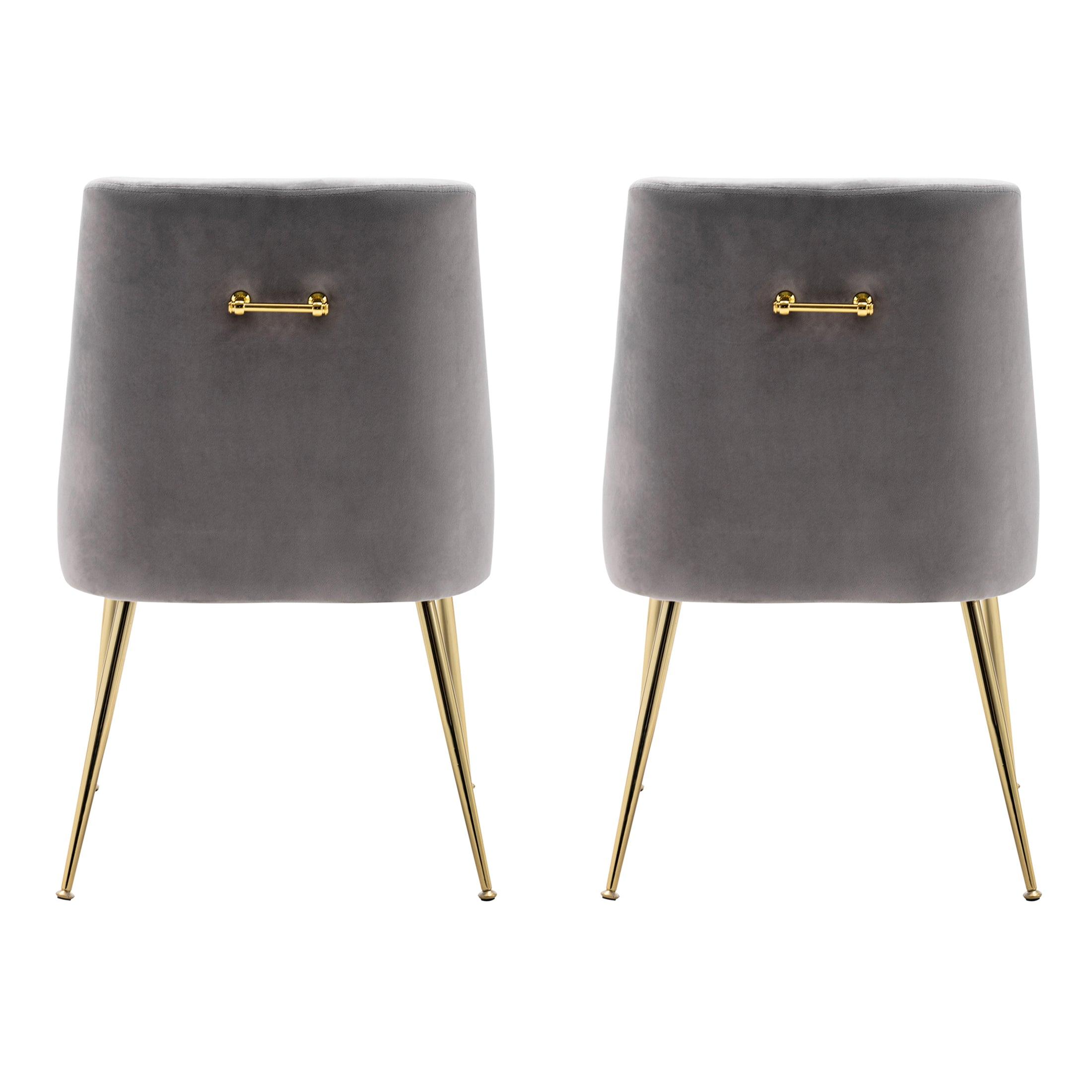 Makala Velvet Accent Chair Mid Century Upholstered (Set of 2) - Costaelm