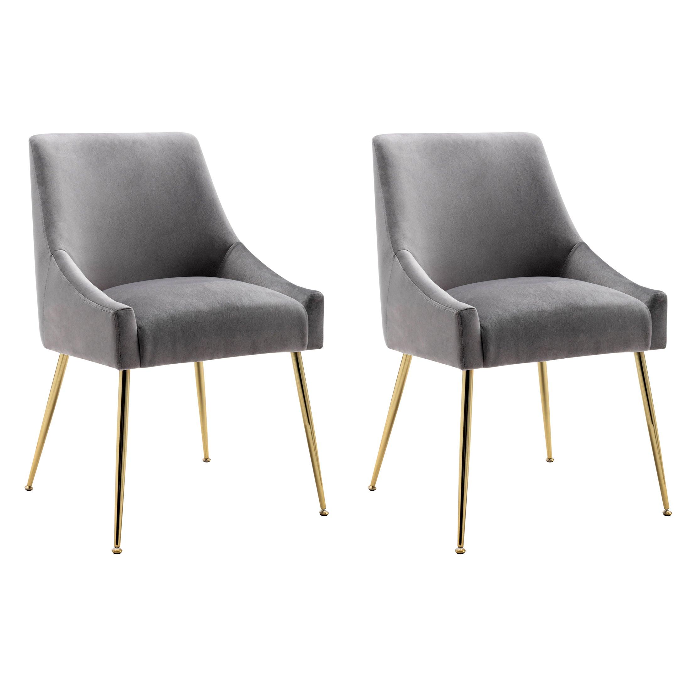 Makala Velvet Accent Chair Mid Century Upholstered (Set of 2) - Costaelm