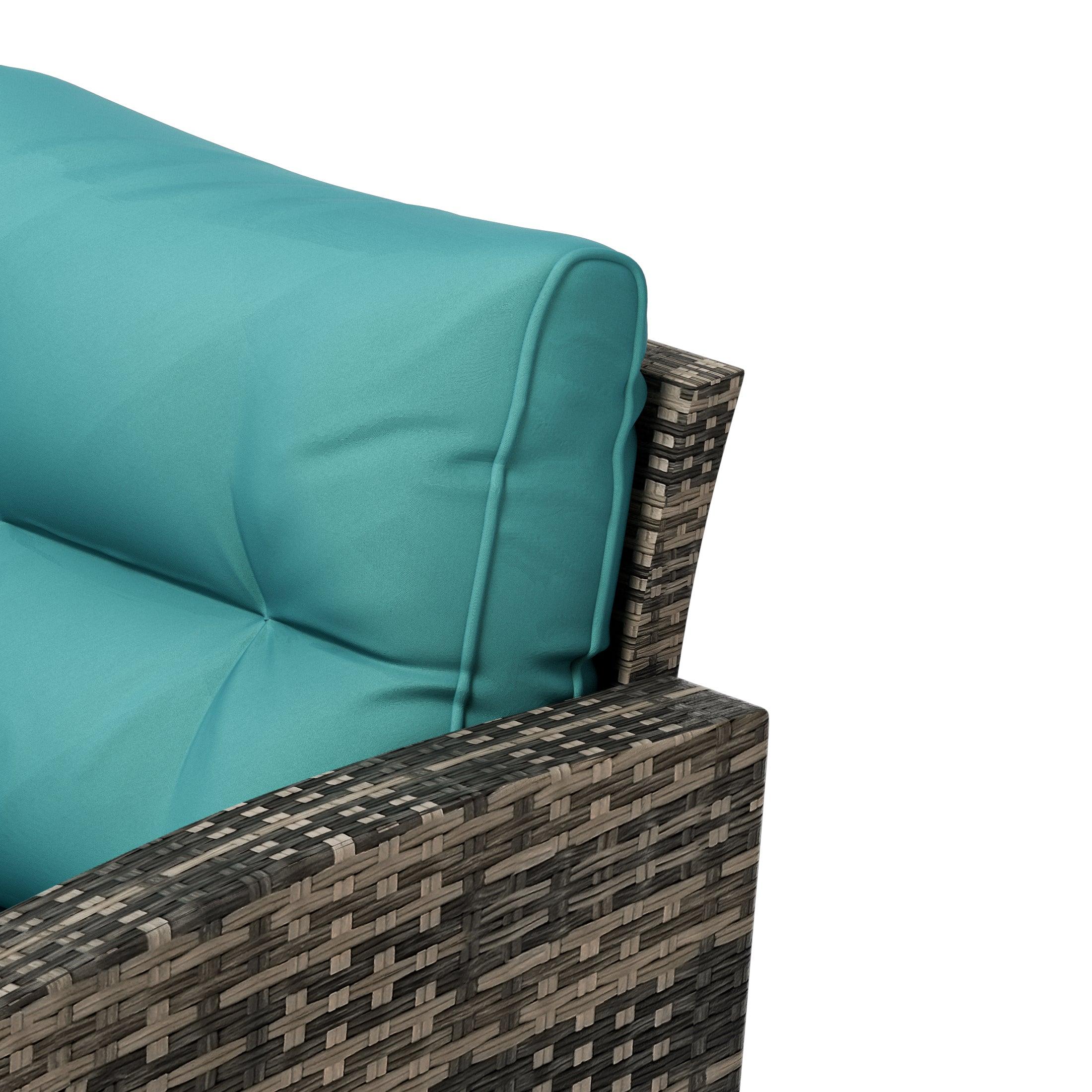 Maldives 2-Piece Set Outdoor Patio Sofa with Storage Side Table Included Brown PE Rattan - Costaelm