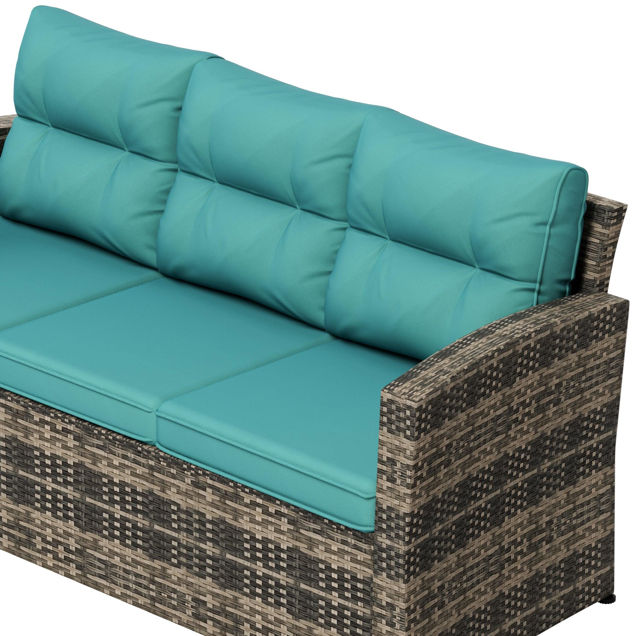 Maldives 6-Piece Set Outdoor Patio Conversation Sofa Set Brown PE Rattan - Costaelm