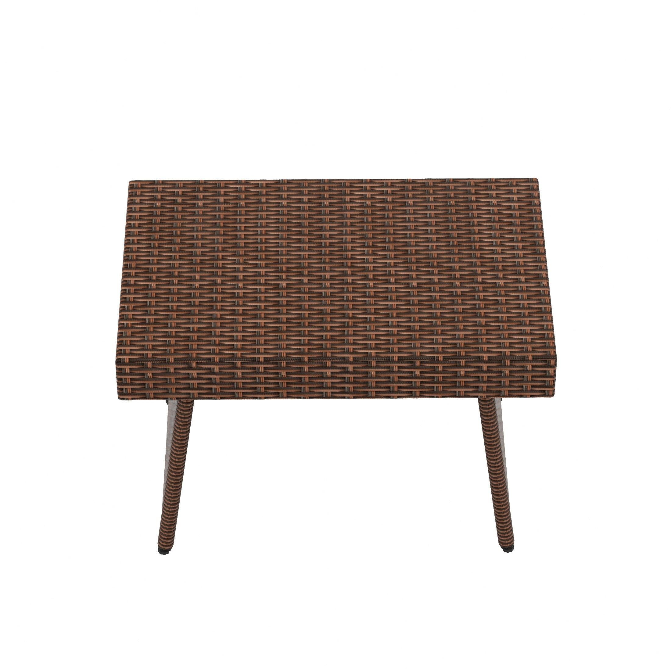 Monroe Outdoor Wicker Rattan Foldable Side Table - Costaelm