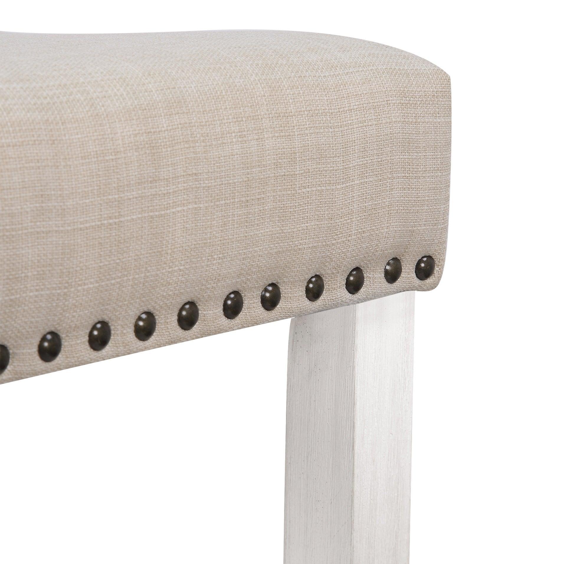 Bulmon 29" inch Upholstered Bar Stool with Nailhead Trim - Costaelm