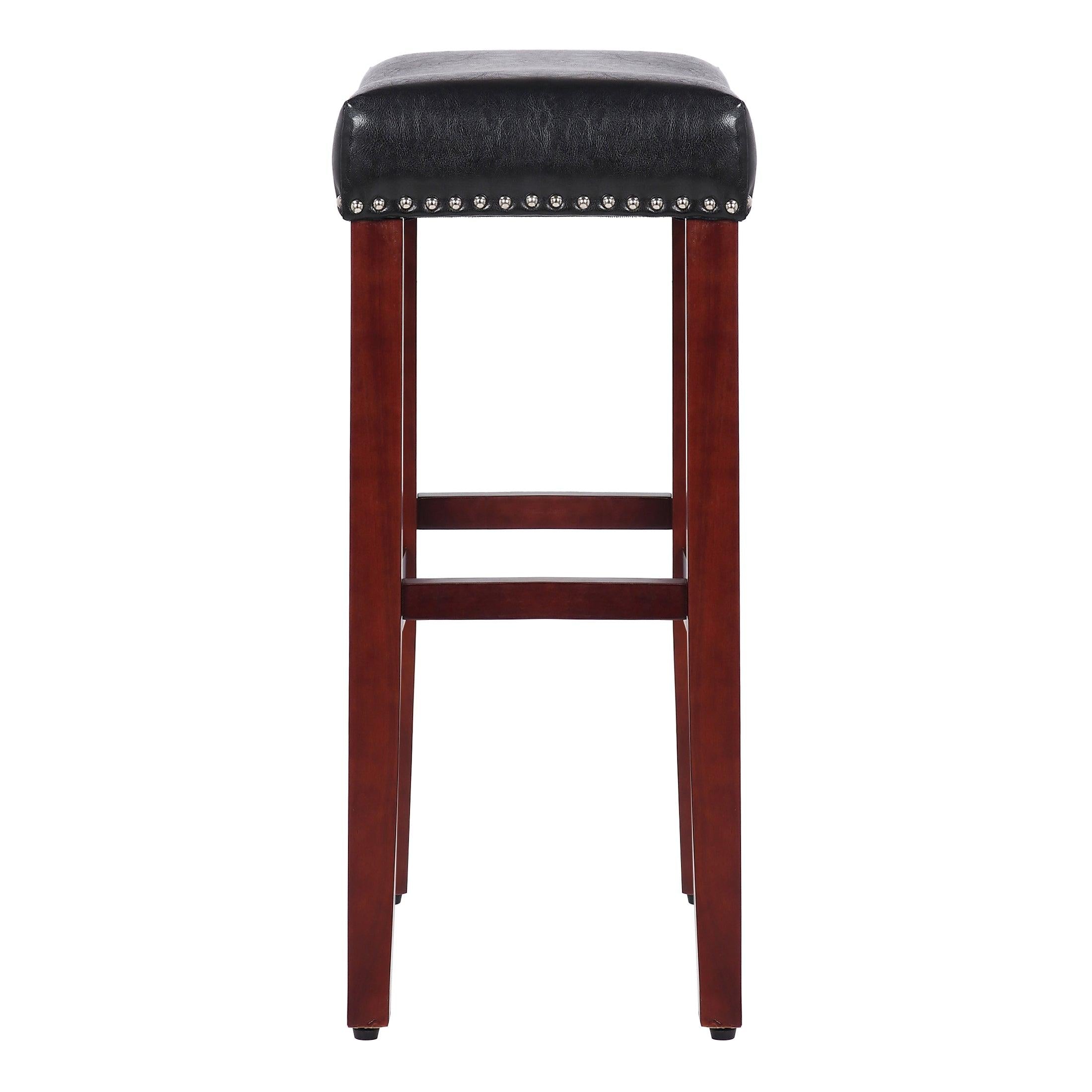 Bulmon 29" inch Upholstered Barstools with Nailhead Trim (Set of 2) - Costaelm