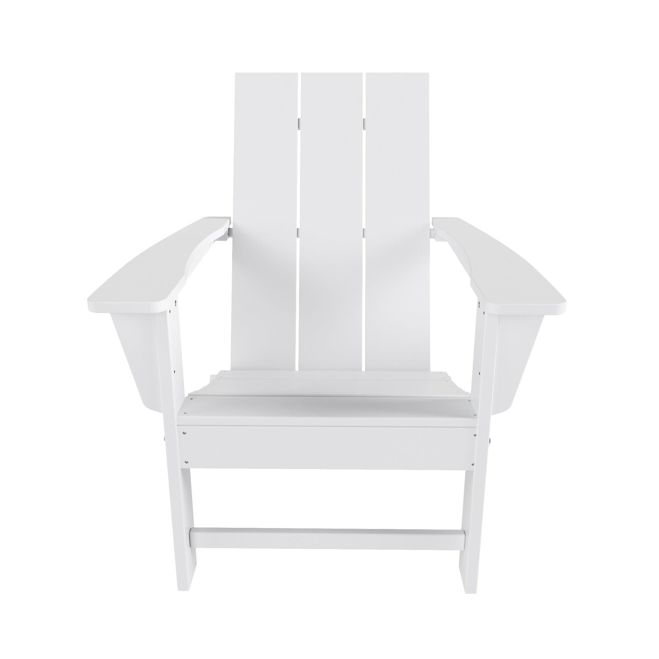 Palms 12 Piece Modern Poly Folding Adirondack Chair with Ottoman and Side Table Set - Costaelm