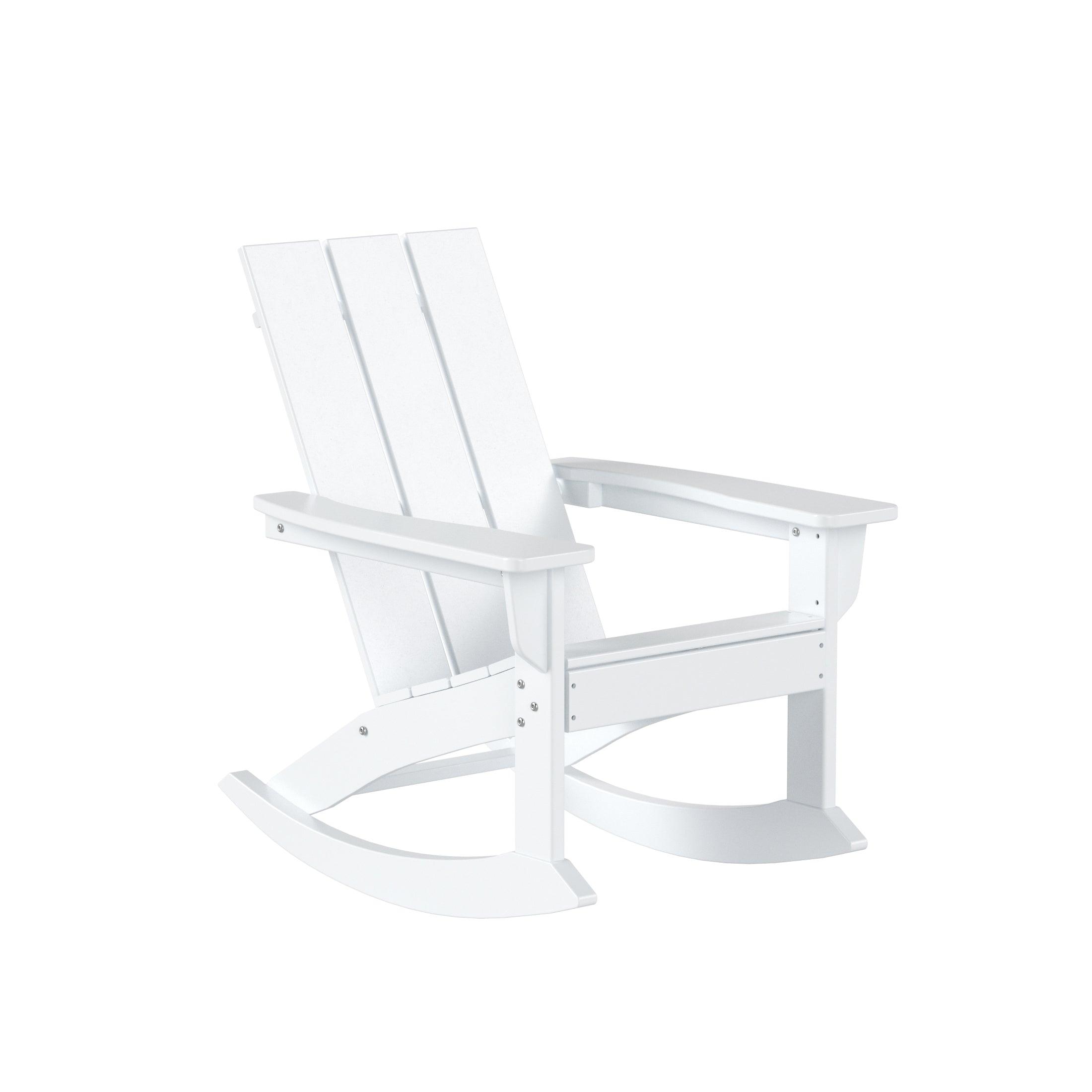 Palms 3 Piece Modern Adirondack Rocking Chair with Side Table Set - Costaelm