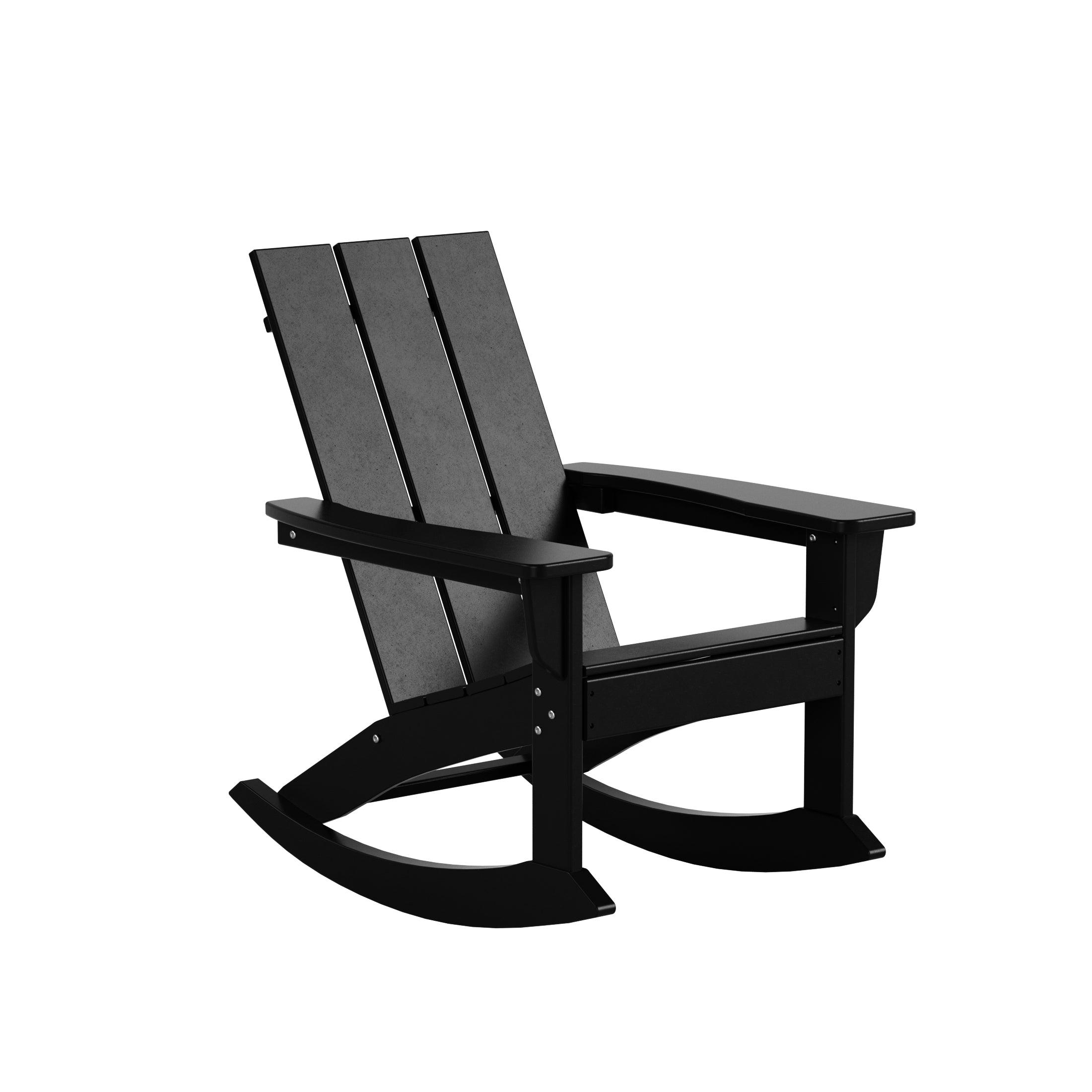 Palms 3 Piece Modern Adirondack Rocking Chair with Side Table Set - Costaelm