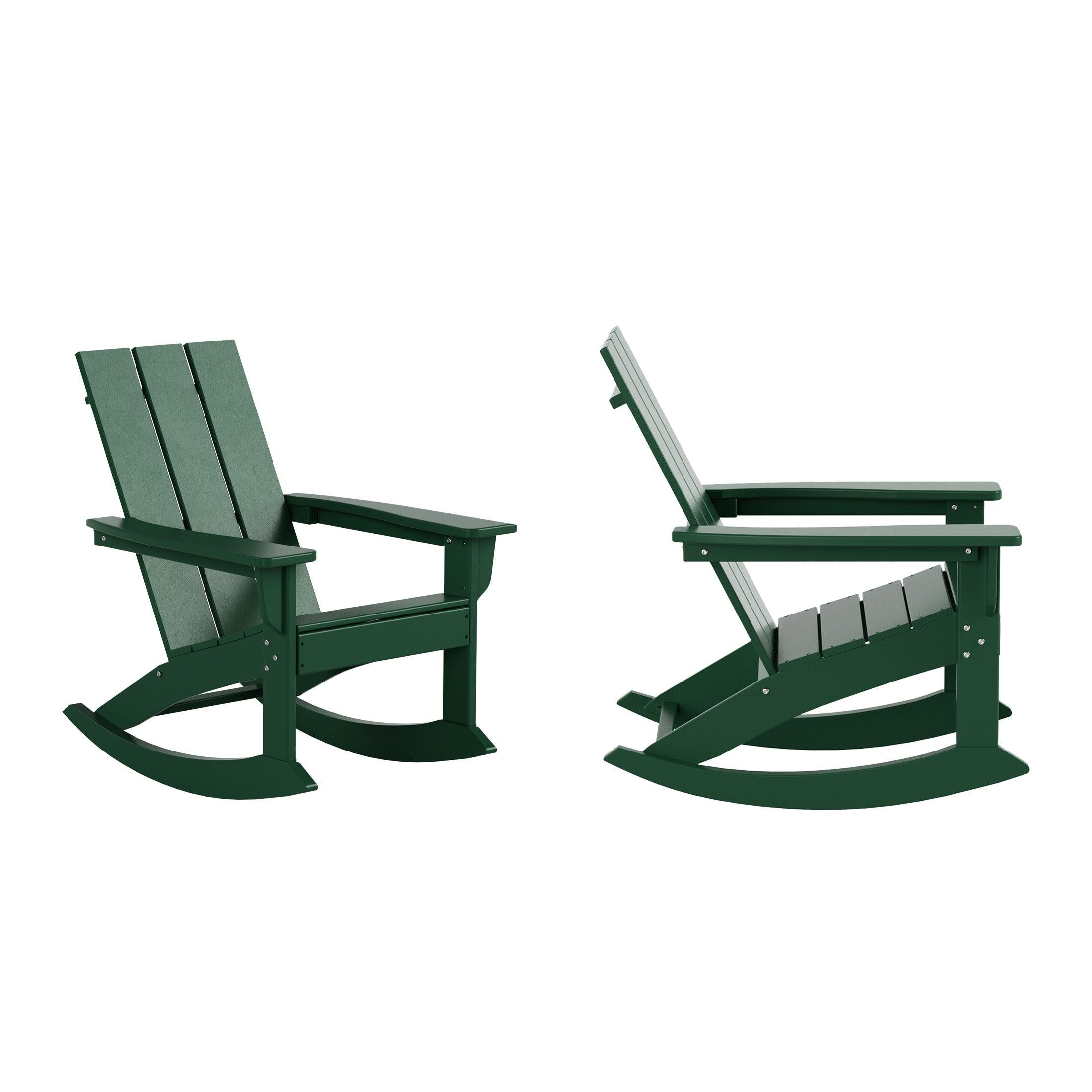 Palms Modern Adirondack Plastic Outdoor Rocking Chairs (Set of 2) - Costaelm