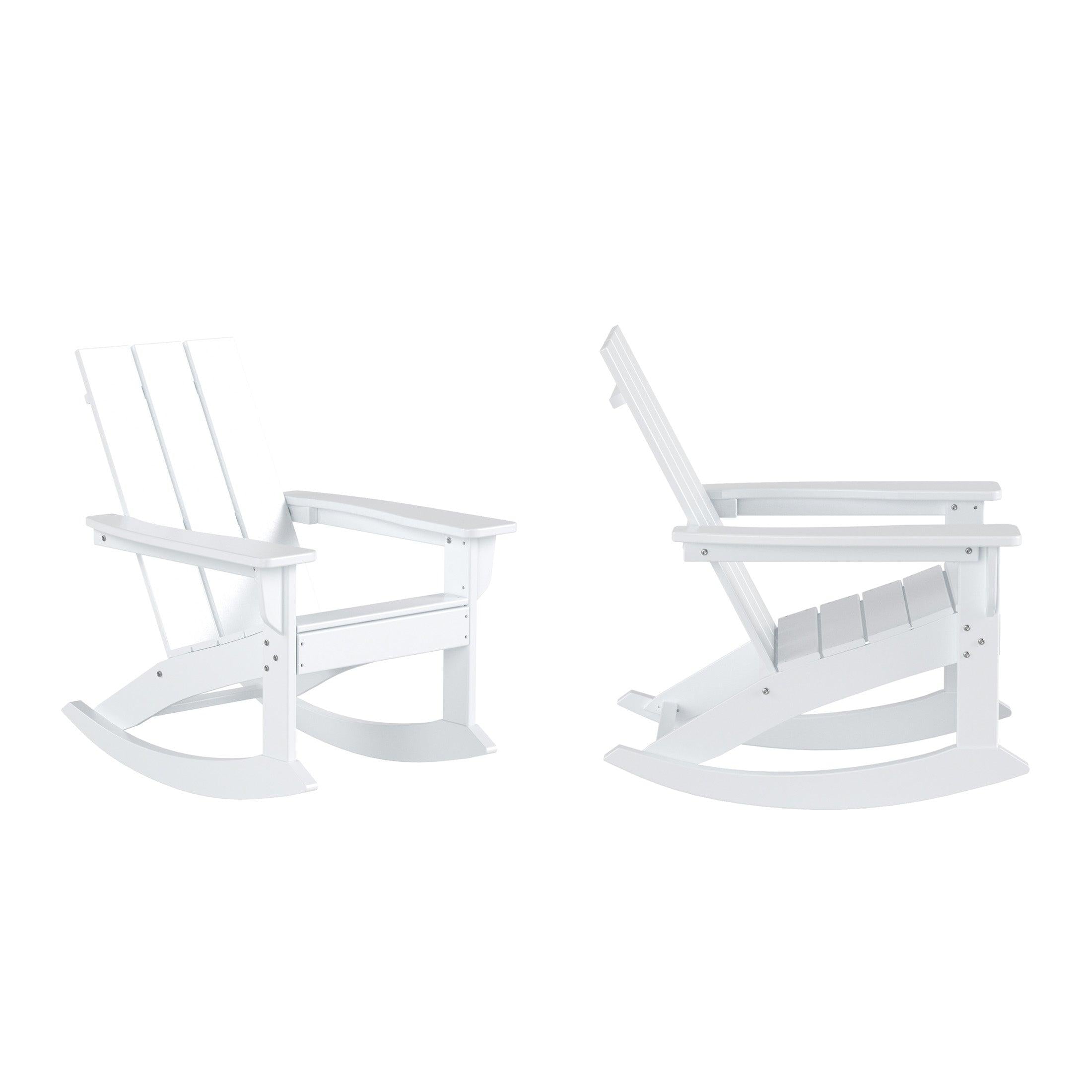 Palms Modern Adirondack Plastic Outdoor Rocking Chairs (Set of 2) - Costaelm