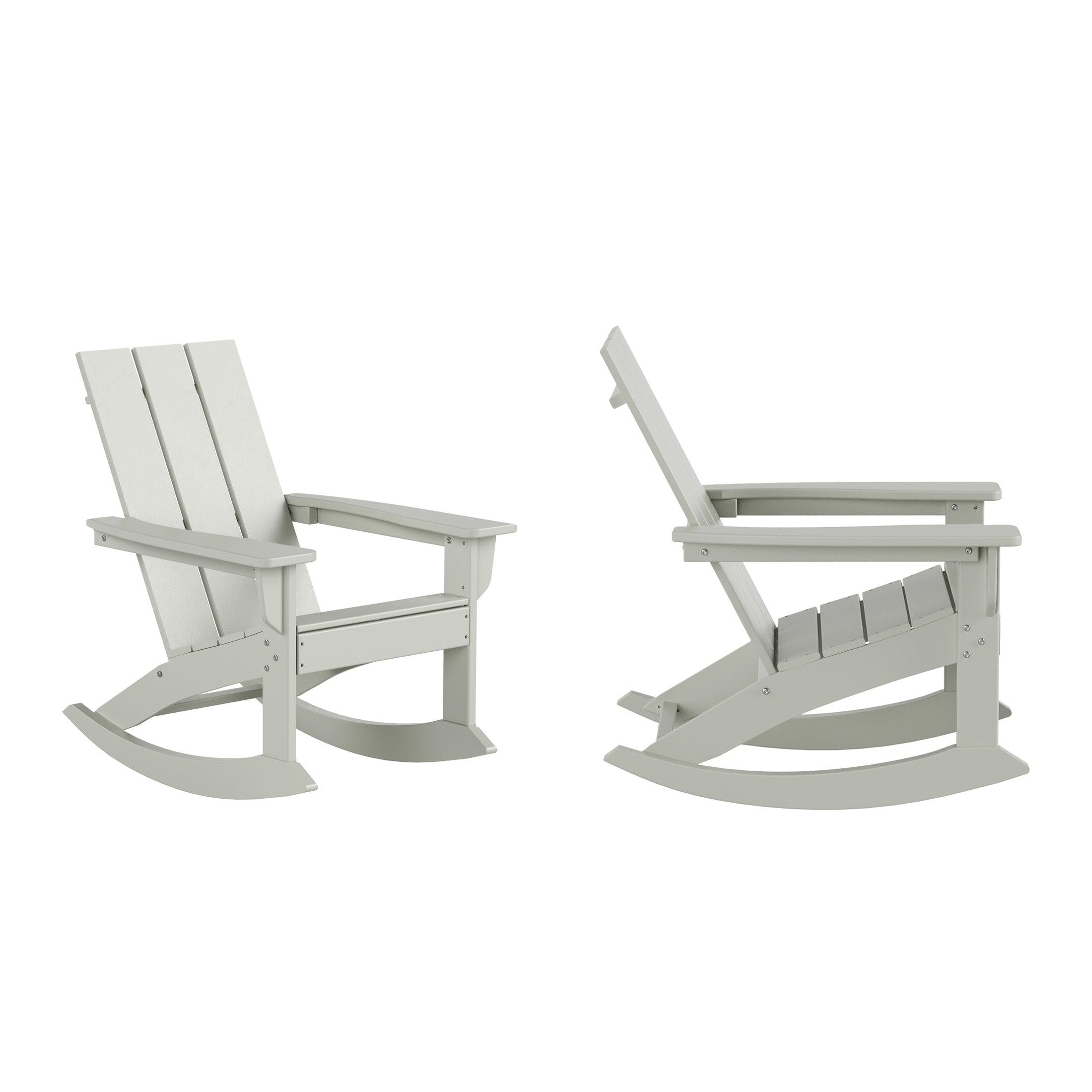 Palms Modern Adirondack Plastic Outdoor Rocking Chairs (Set of 2) - Costaelm