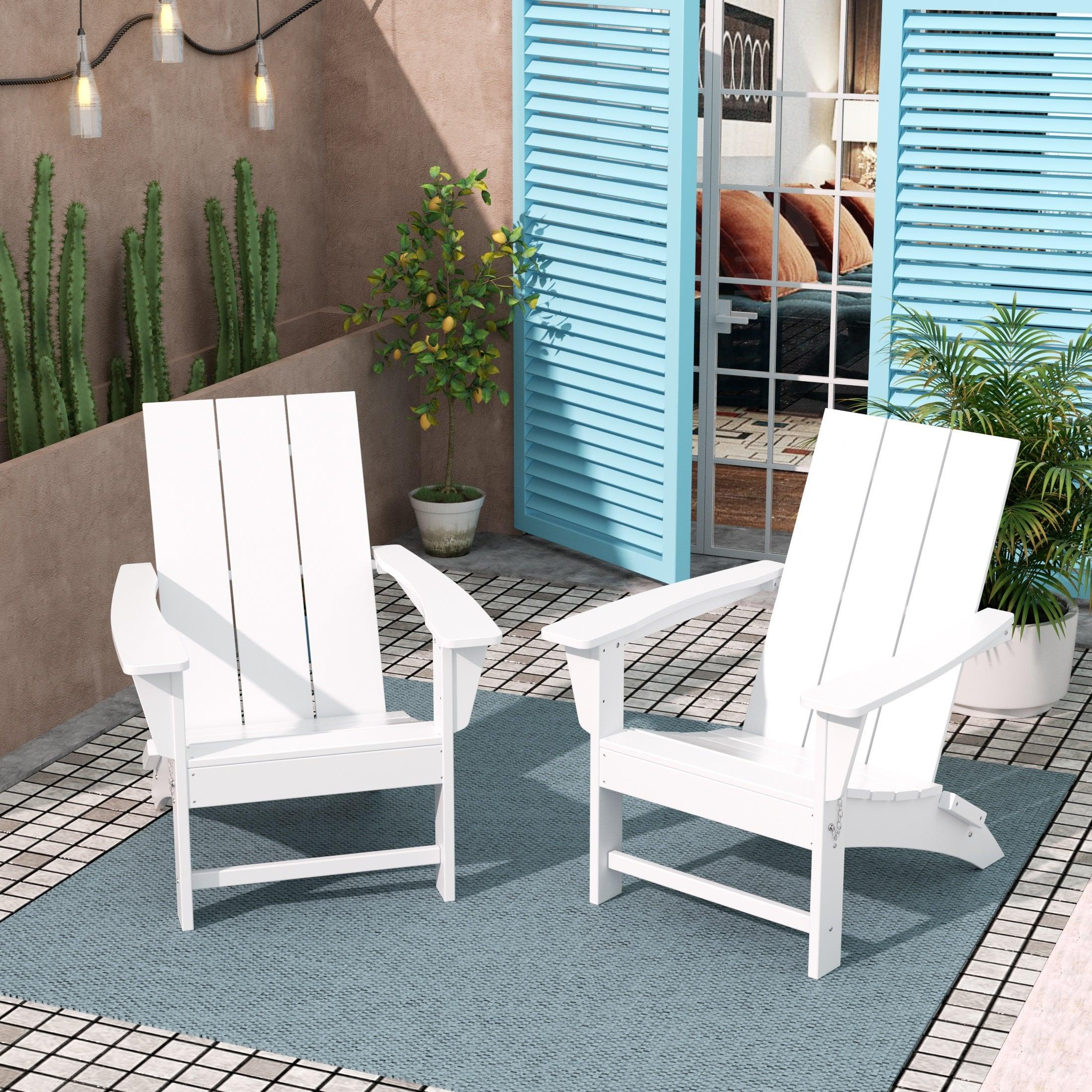 Palms Modern Folding Poly Adirondack Chair (Set of 2)