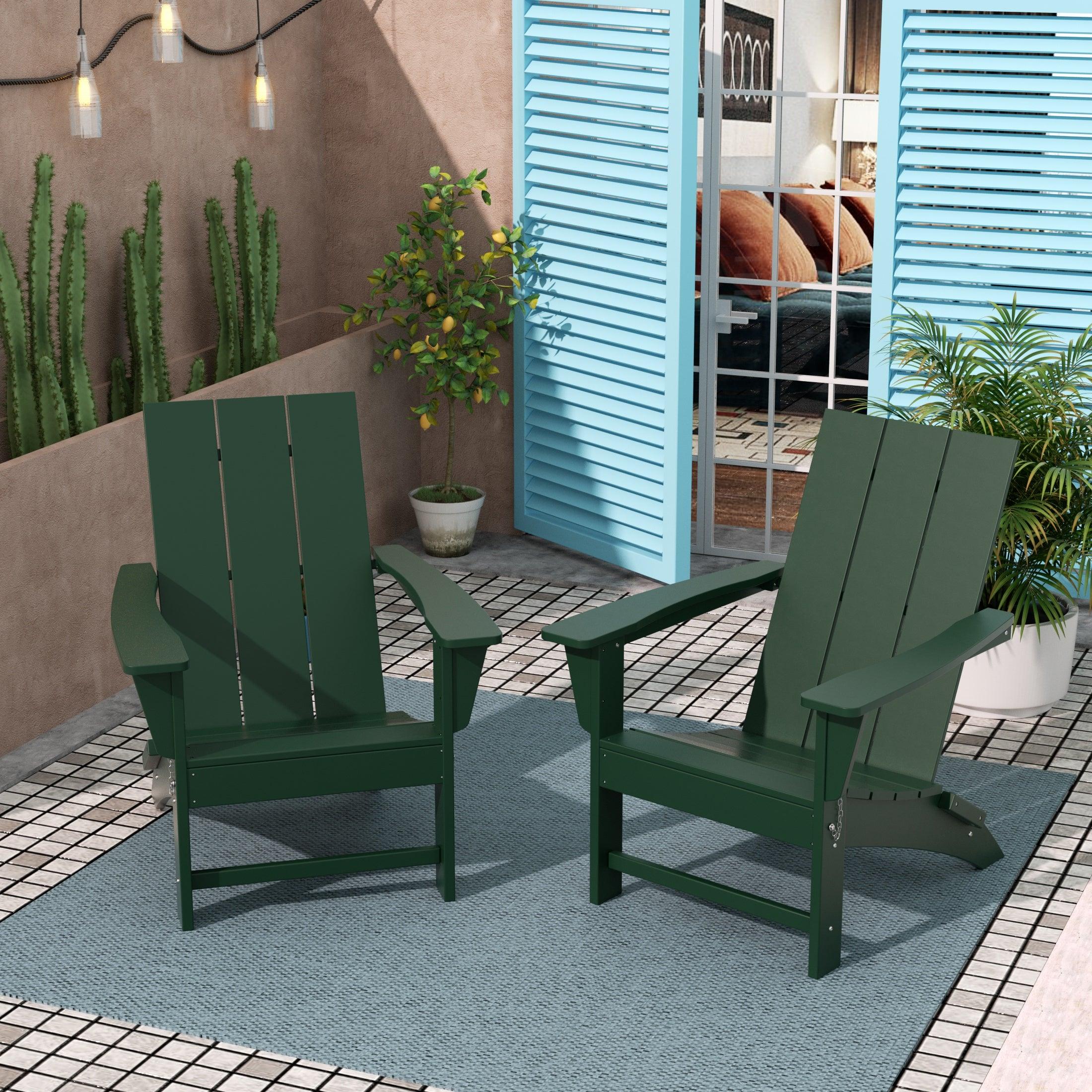 Palms Modern Folding Poly Adirondack Chair (Set of 2) - Costaelm