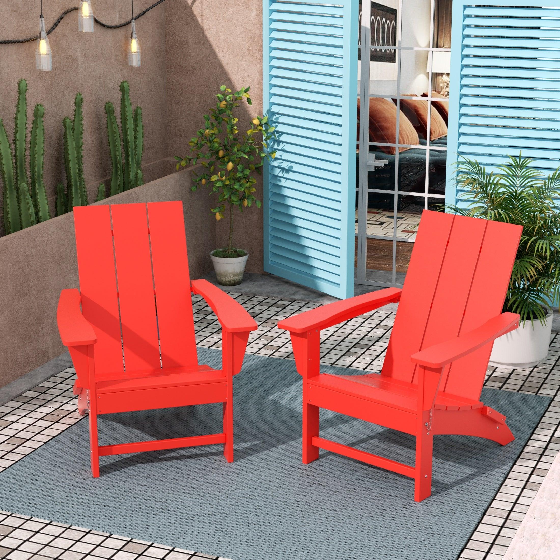 Palms Modern Folding Poly Adirondack Chair (Set of 2) - Costaelm