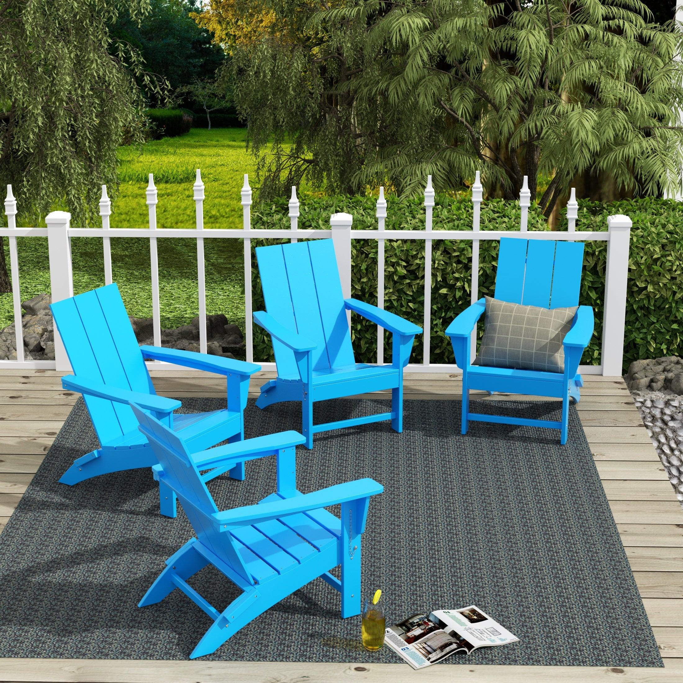 Palms Modern Folding Poly Adirondack Chair (Set of 4)