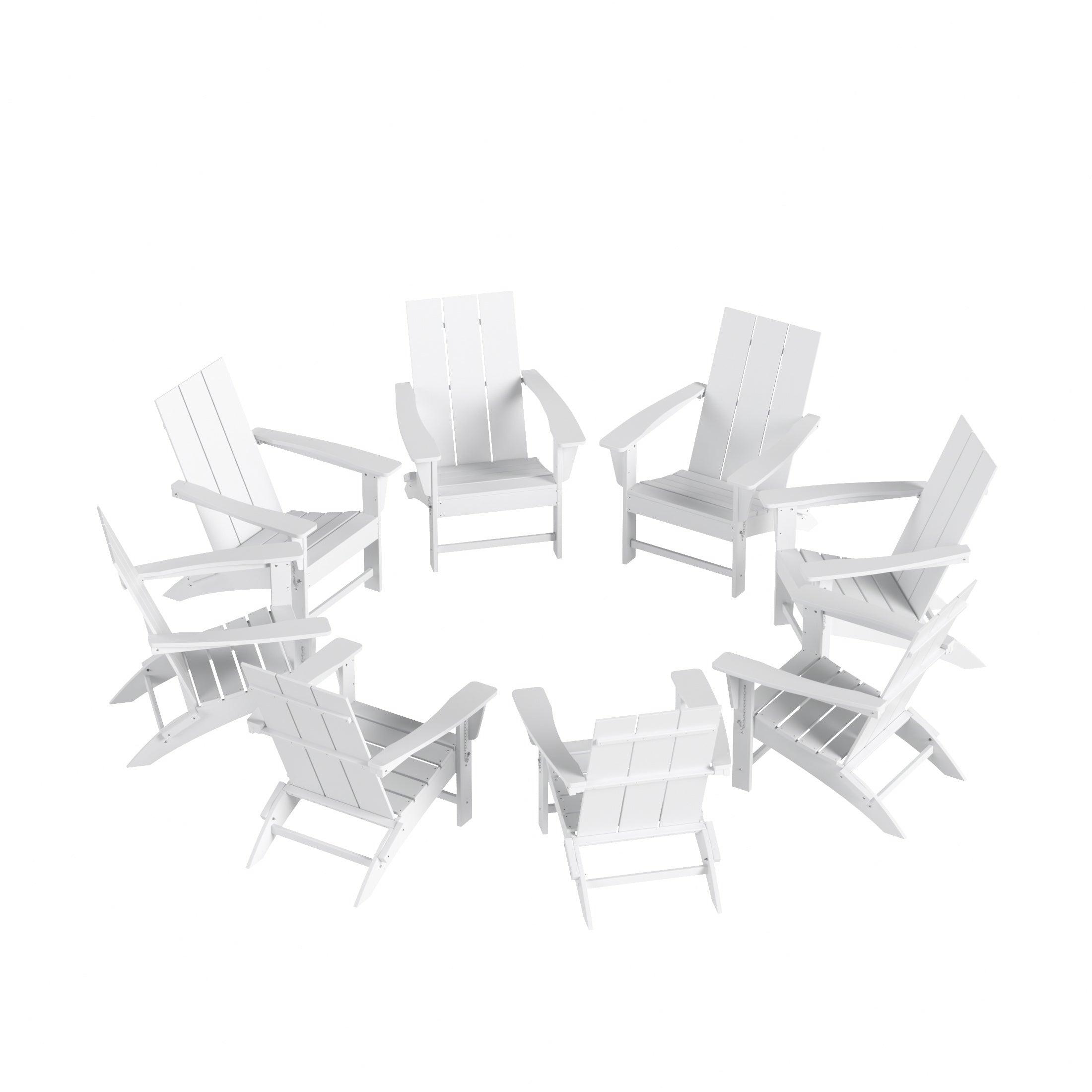 Palms Modern Folding Poly Adirondack Chair (Set of 8) - Costaelm