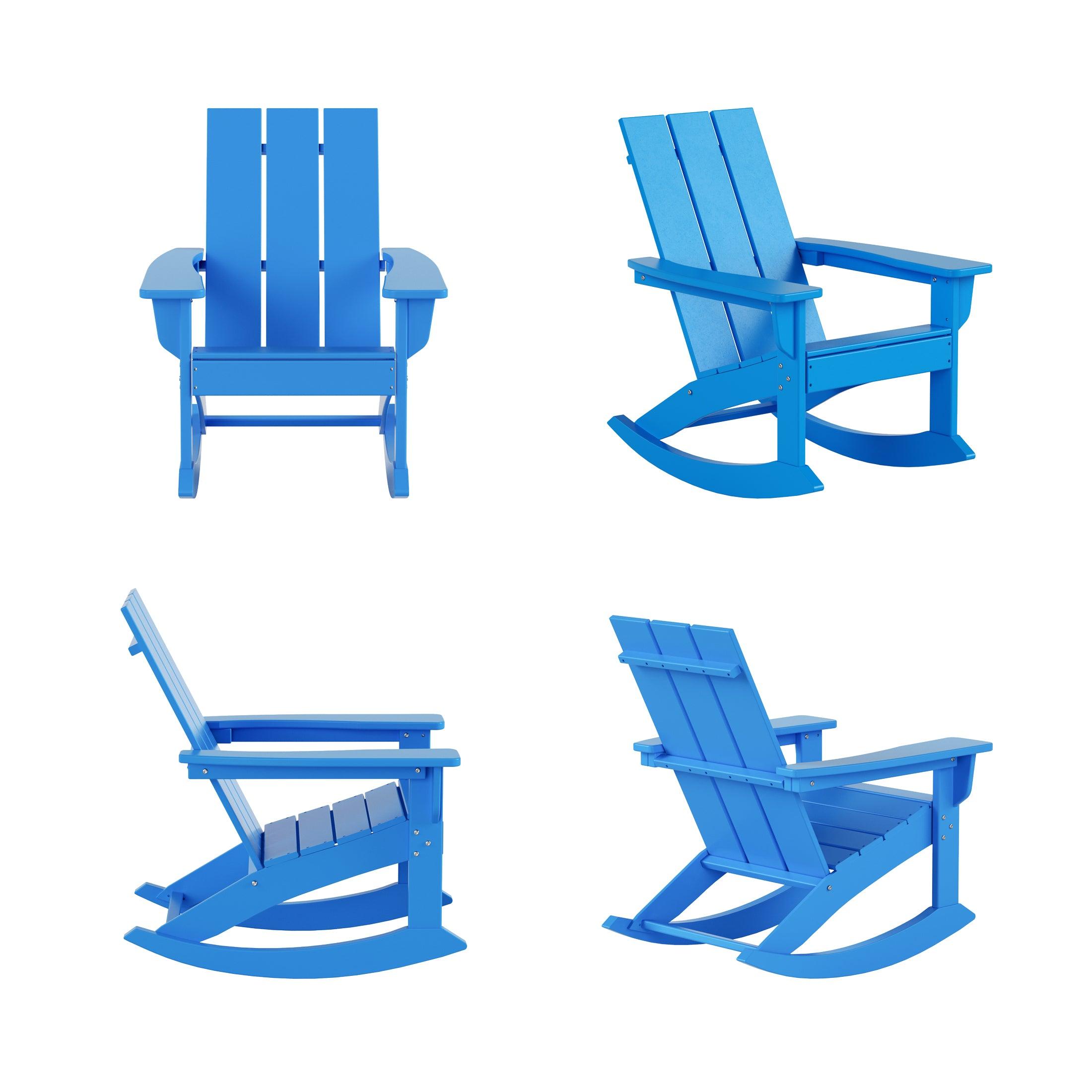 Palms Modern Plastic Outdoor Rocking Chairs (Set of 4) - Costaelm