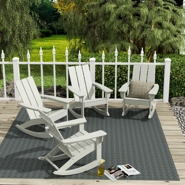 Palms Modern Plastic Outdoor Rocking Chairs (Set of 4) - Costaelm