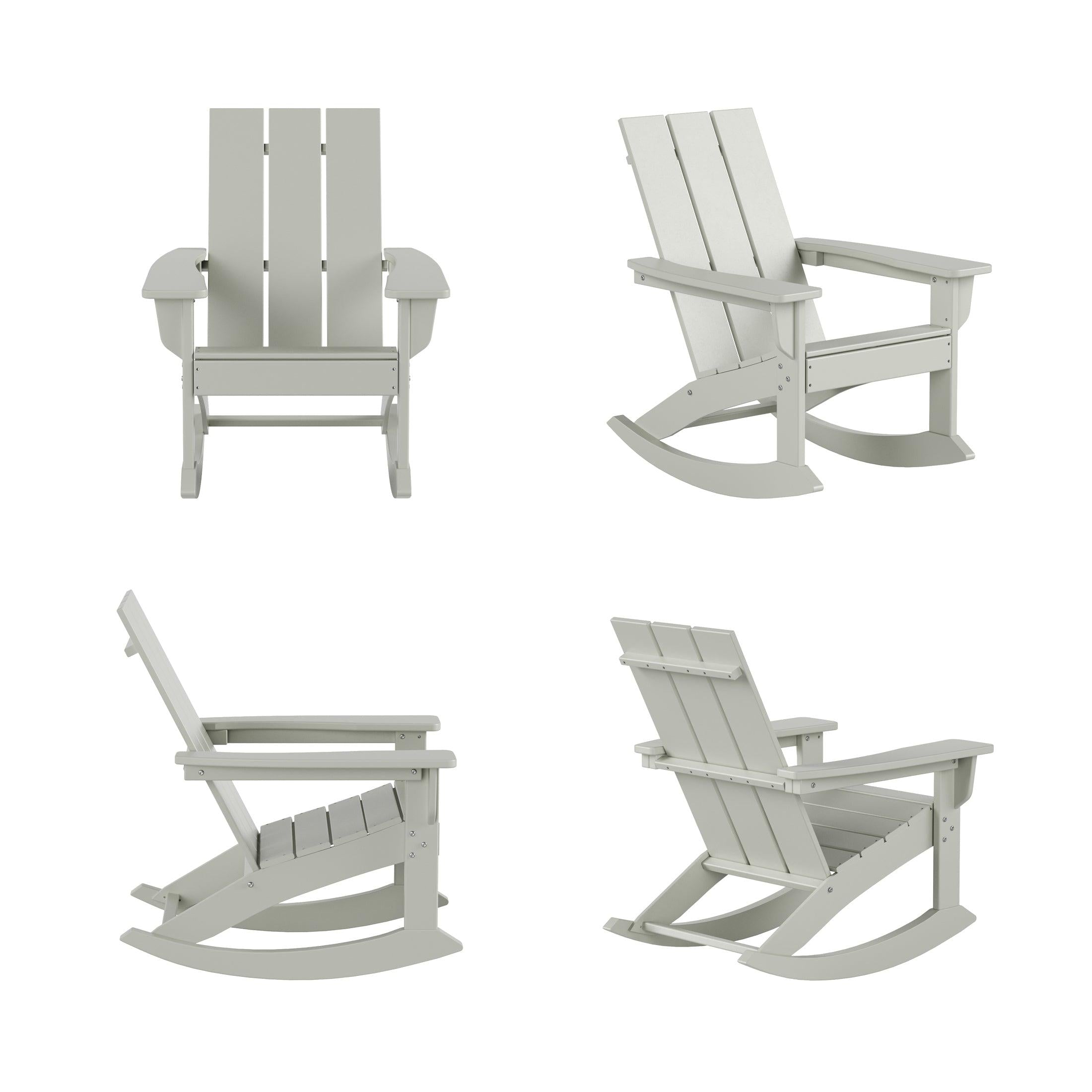 Palms Modern Plastic Outdoor Rocking Chairs (Set of 4) - Costaelm