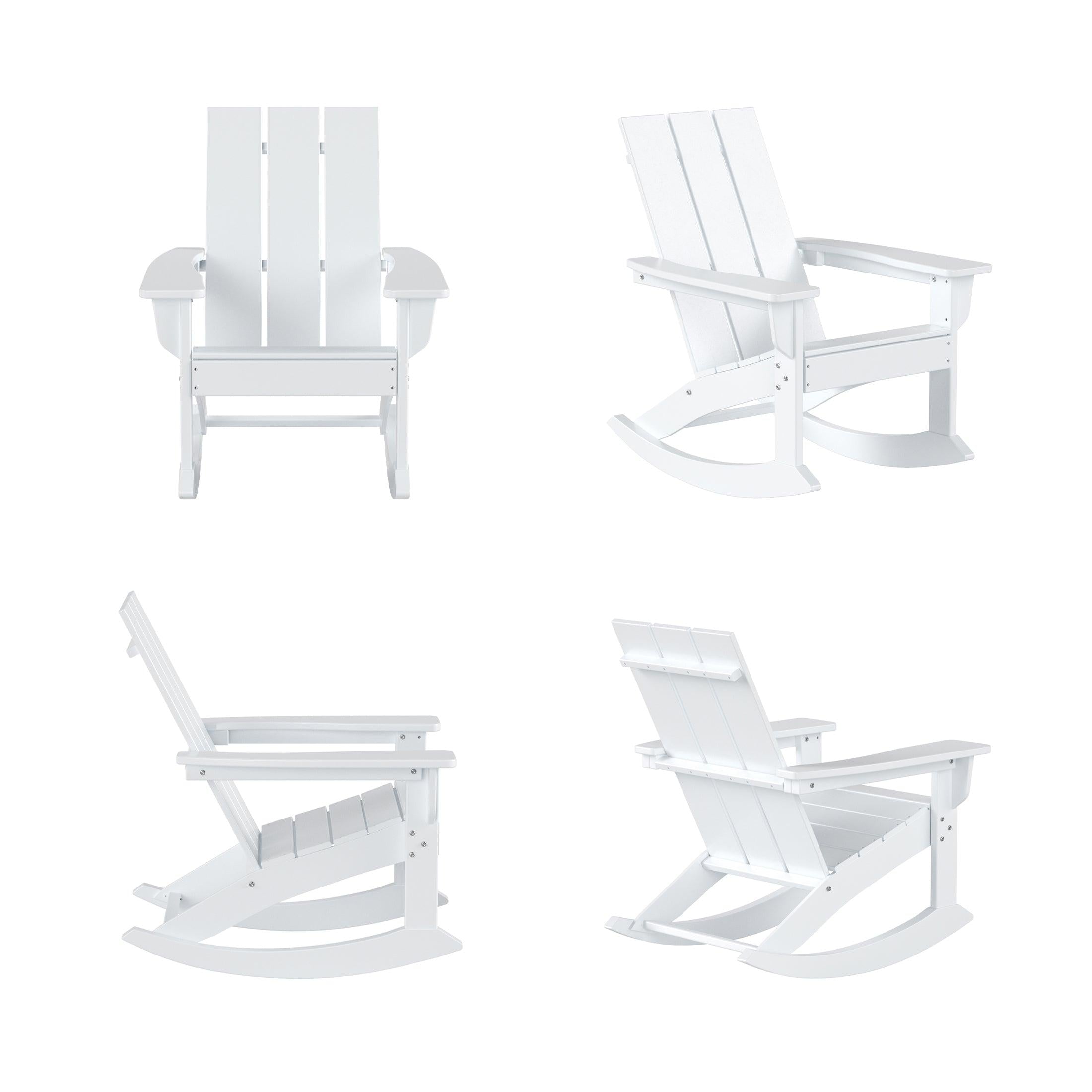 Palms Modern Plastic Outdoor Rocking Chairs (Set of 4) - Costaelm