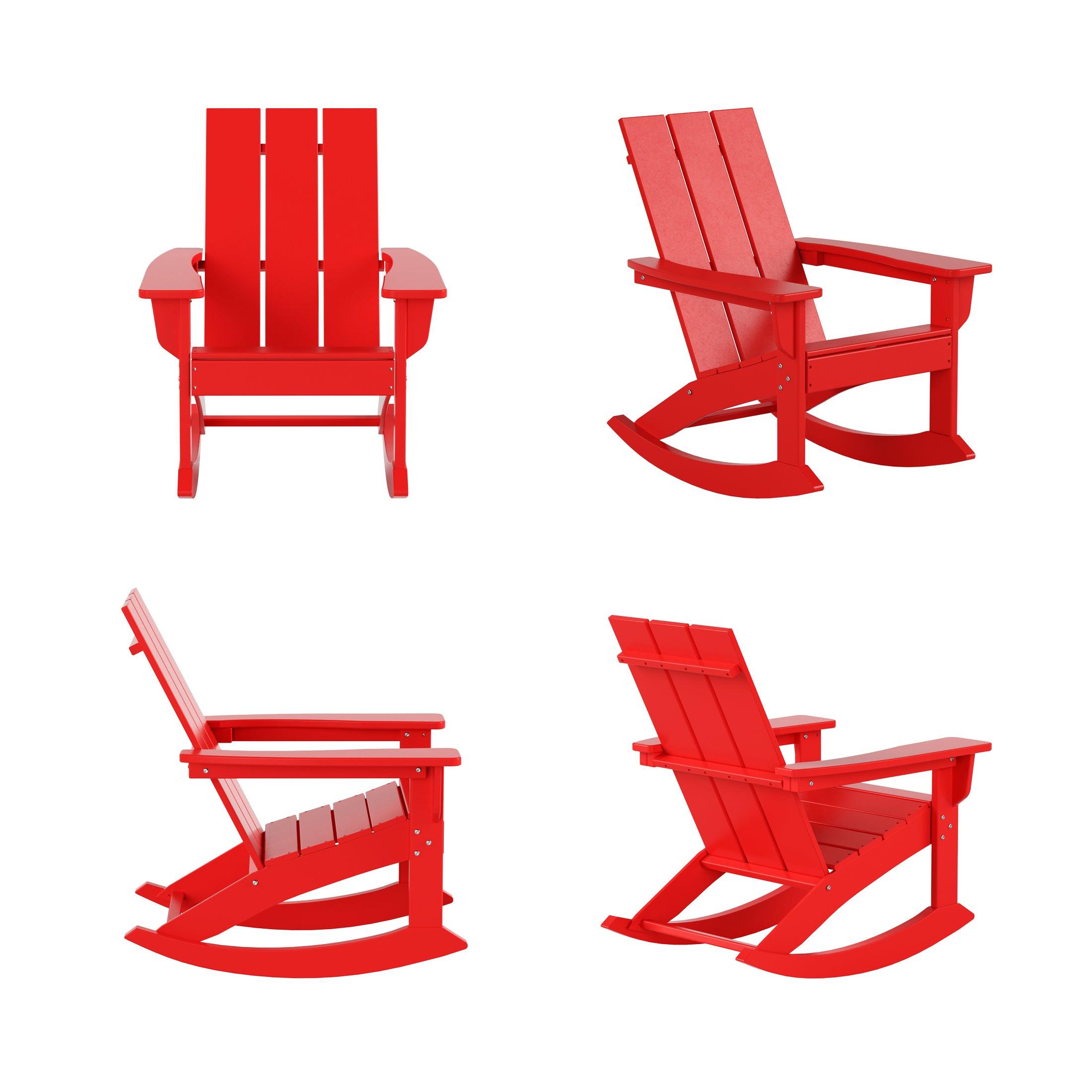 Palms Modern Plastic Outdoor Rocking Chairs (Set of 4) - Costaelm