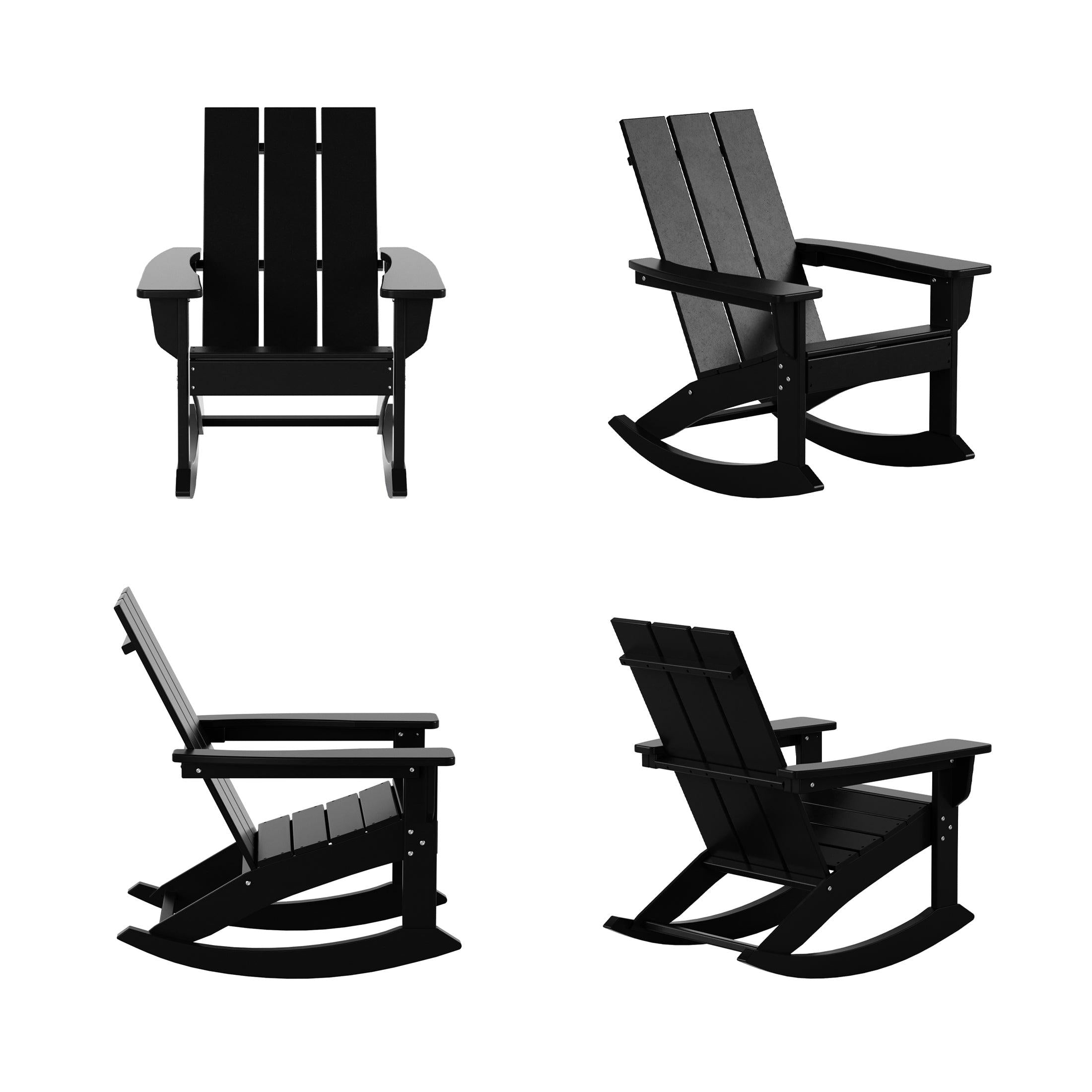 Palms Modern Plastic Outdoor Rocking Chairs (Set of 4) - Costaelm