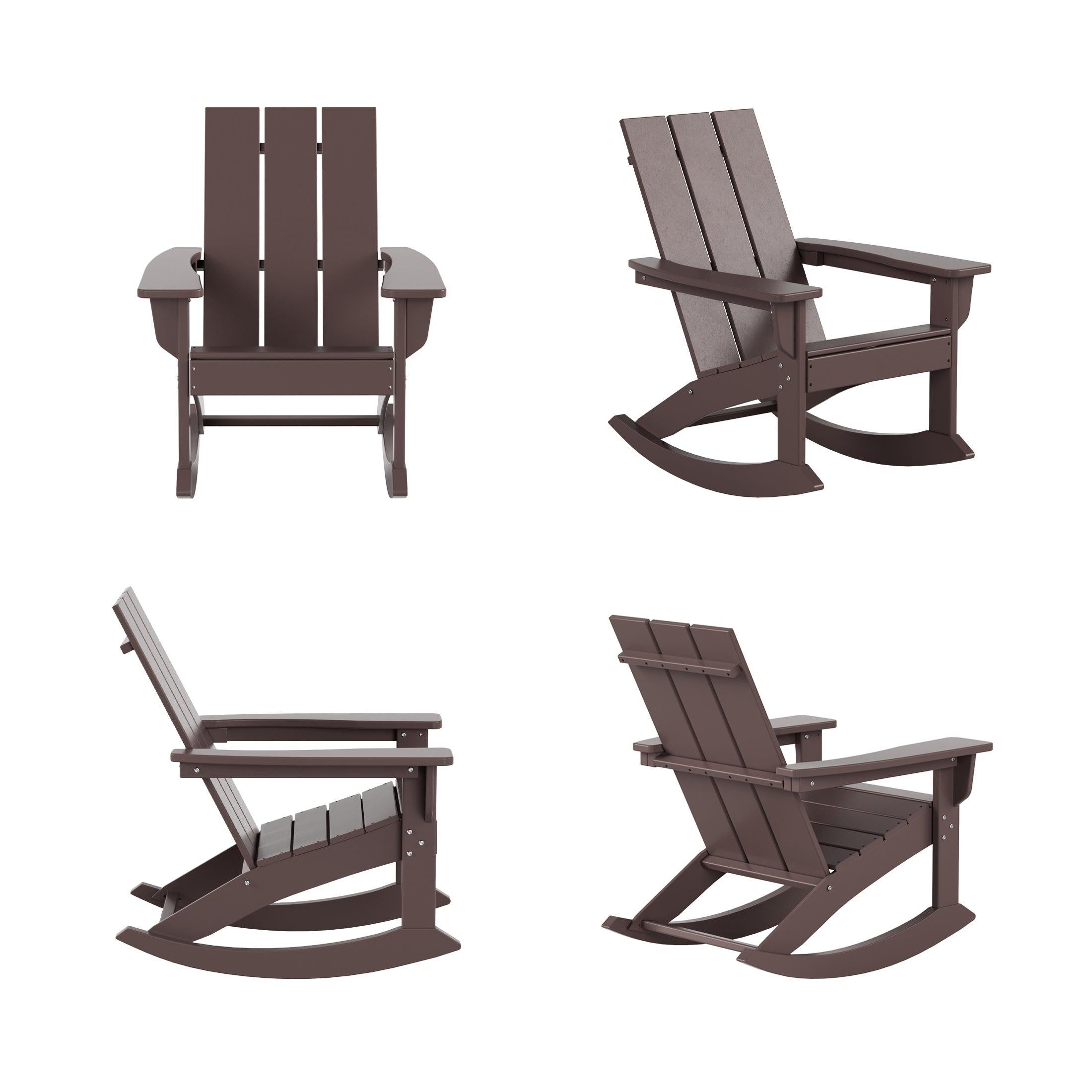 Palms Modern Plastic Outdoor Rocking Chairs (Set of 4) - Costaelm