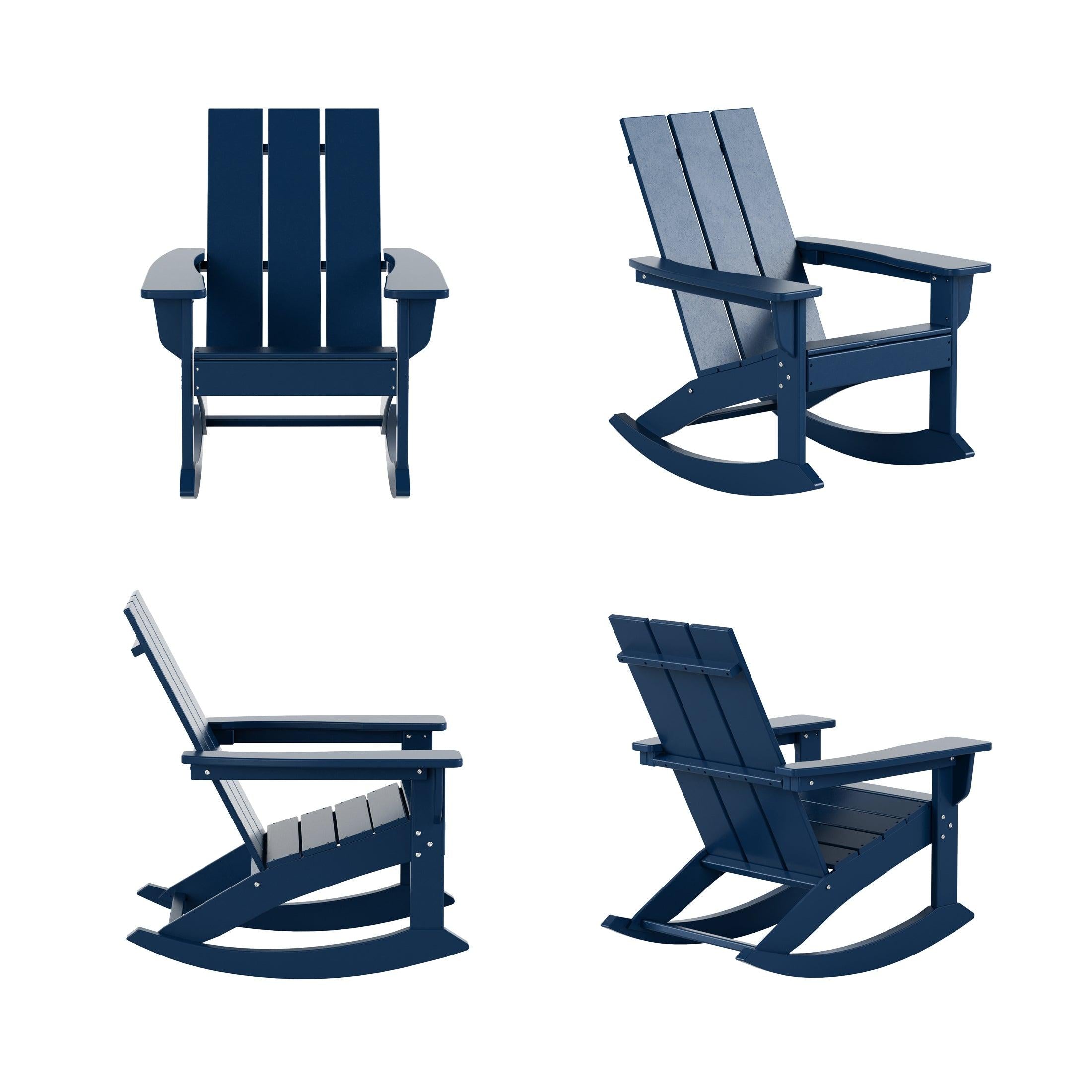 Palms Modern Plastic Outdoor Rocking Chairs (Set of 4) - Costaelm